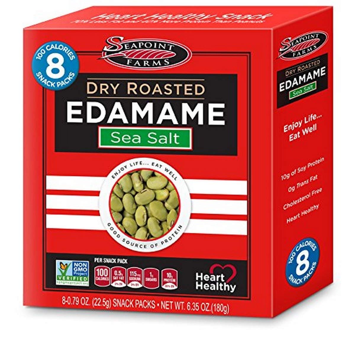 Seapoint Farms Dry Roasted Edamame, Light Salted, 0.79 Oz, 8 Count