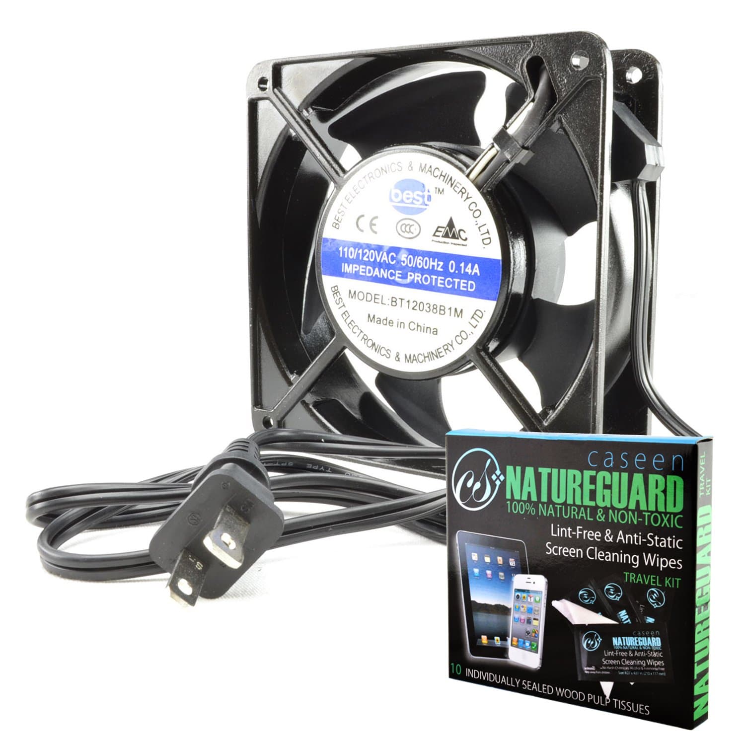 120x120x38mm AC Fan with Thermal Switch BT12038B1M & 36" power cord