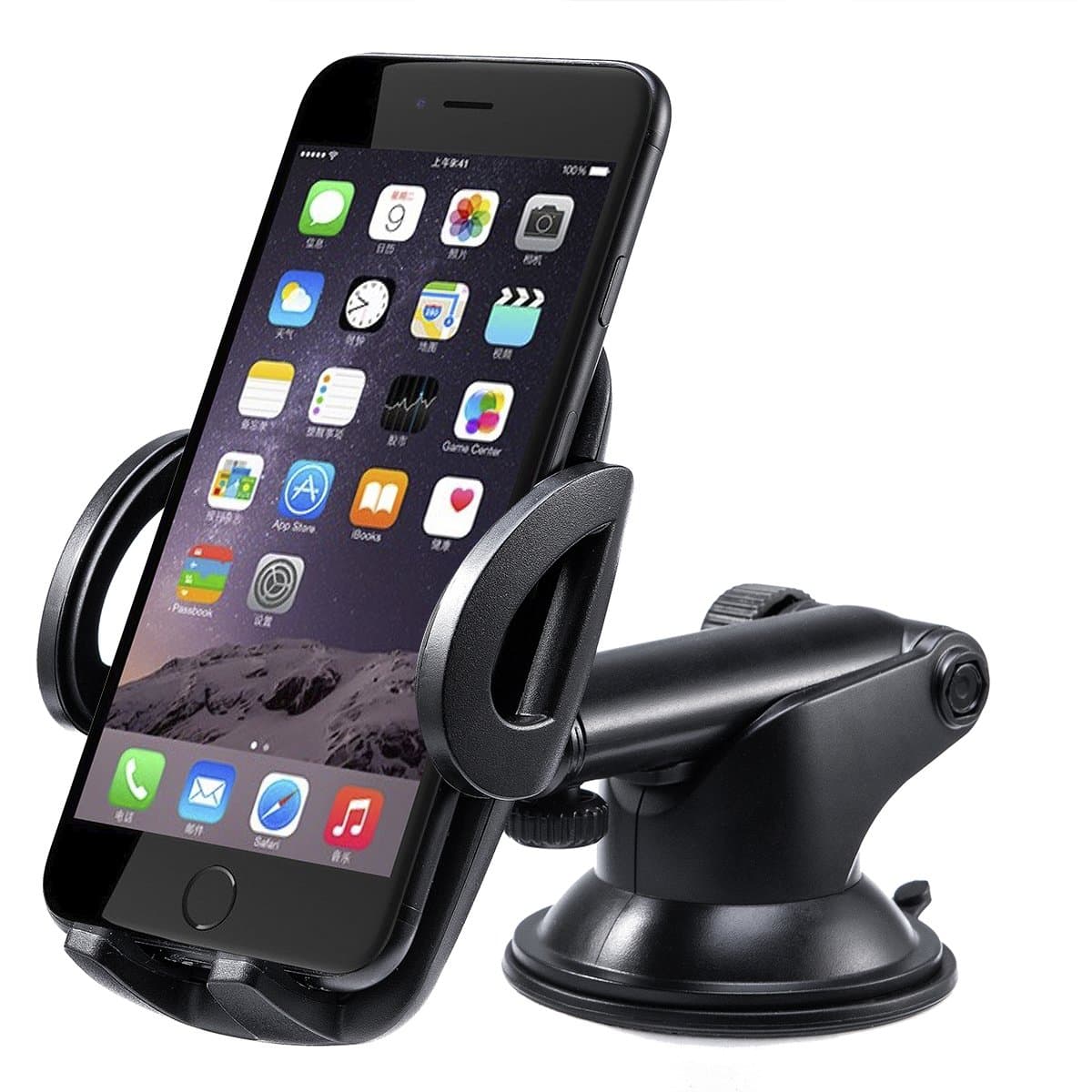 ELEWIUM Gravity Car Mount Universal Air Vent Cell Phone Holder iPhone Samsung LG HTC & Other Smartphone Devices-360° Rotating Joint & Adjustable Auto Clamping Anti-Scratch Silicone Clips (Black)