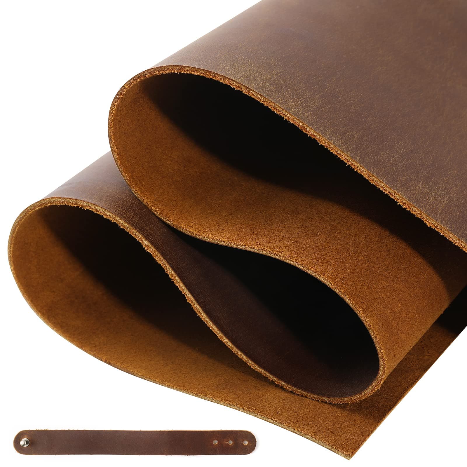 RingSun 12" x 24" Genuine Leather Seats for Craft Full Grain Leather Tool Leather (2mm) Thick Cowhide Pieces Square Dark Brown