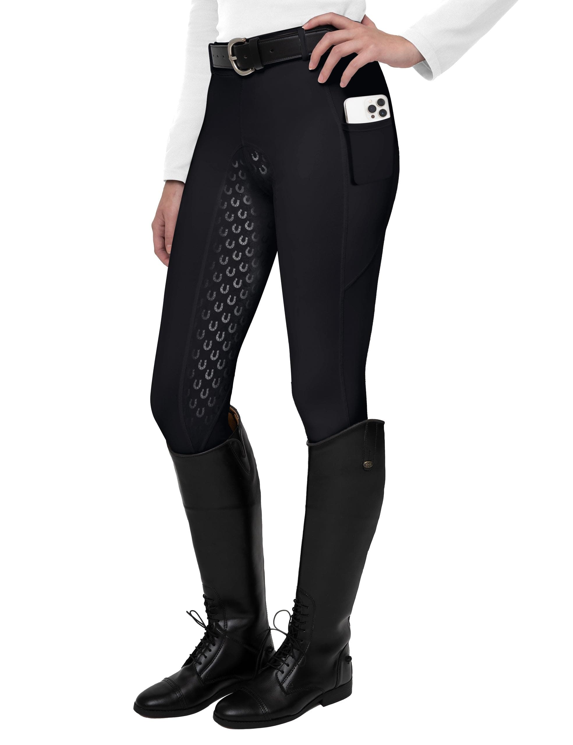 FitsT4 Sports Women's Full Seat Riding Tights Active Silicon Grip Horse Riding Tights Equestrian Breeches