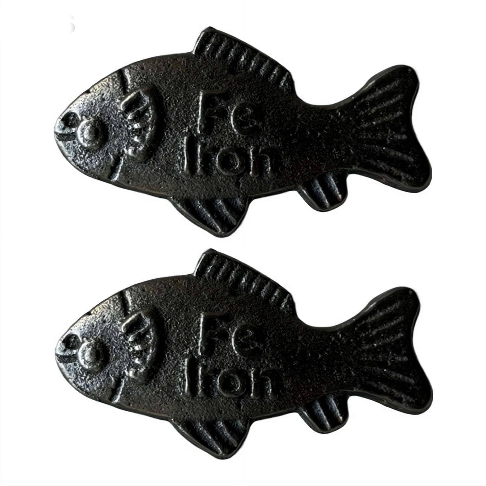 Iron Fish for Cooking, Cast Iron Fish for Iron Infused Cooking, Natural Iron Supplement for Soups, Stews & Drinks, Safe & Effective Iron Supplement for Vegans, Athletes, Pregnant Women (2pcs Fish)