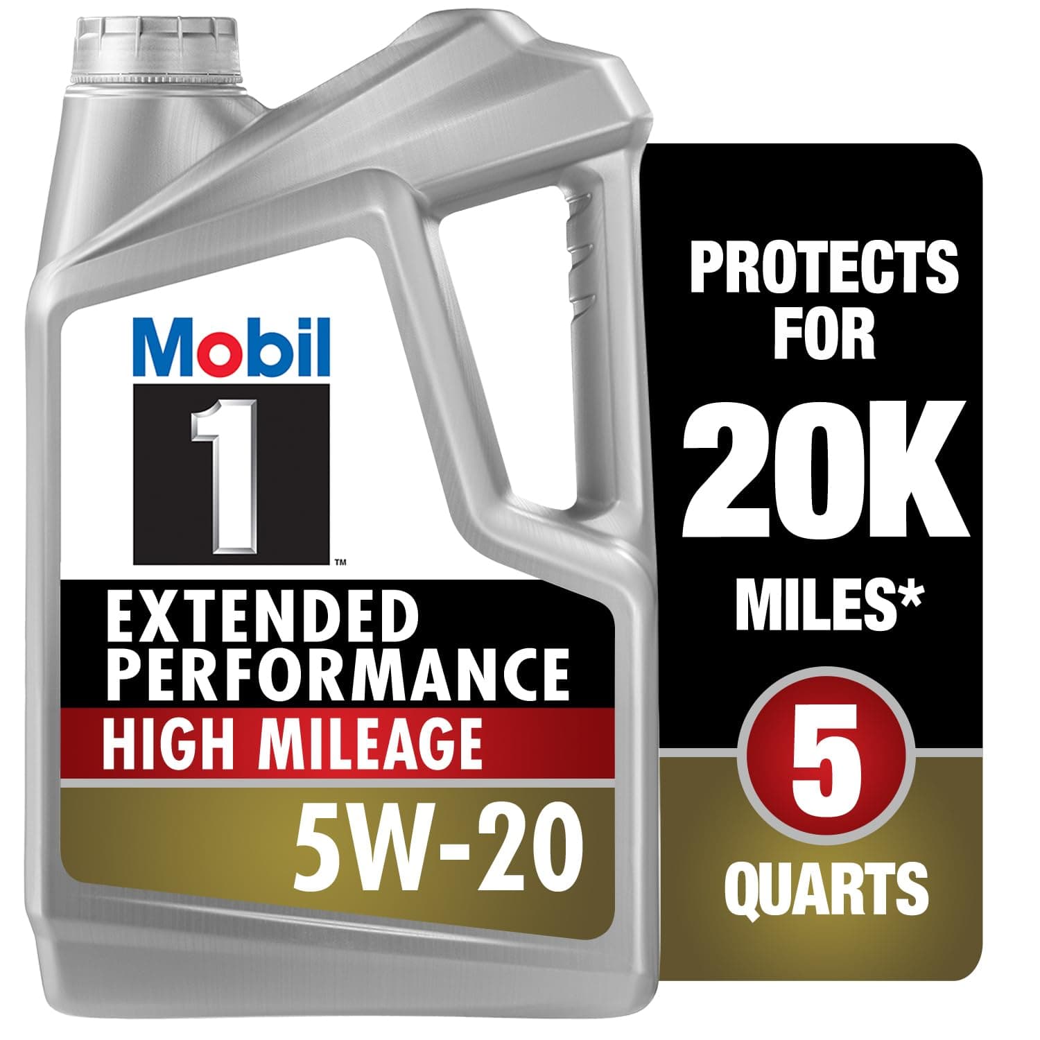 1 Extended Performance High Mileage Formula Motor Oil 5W-20, 5 qt