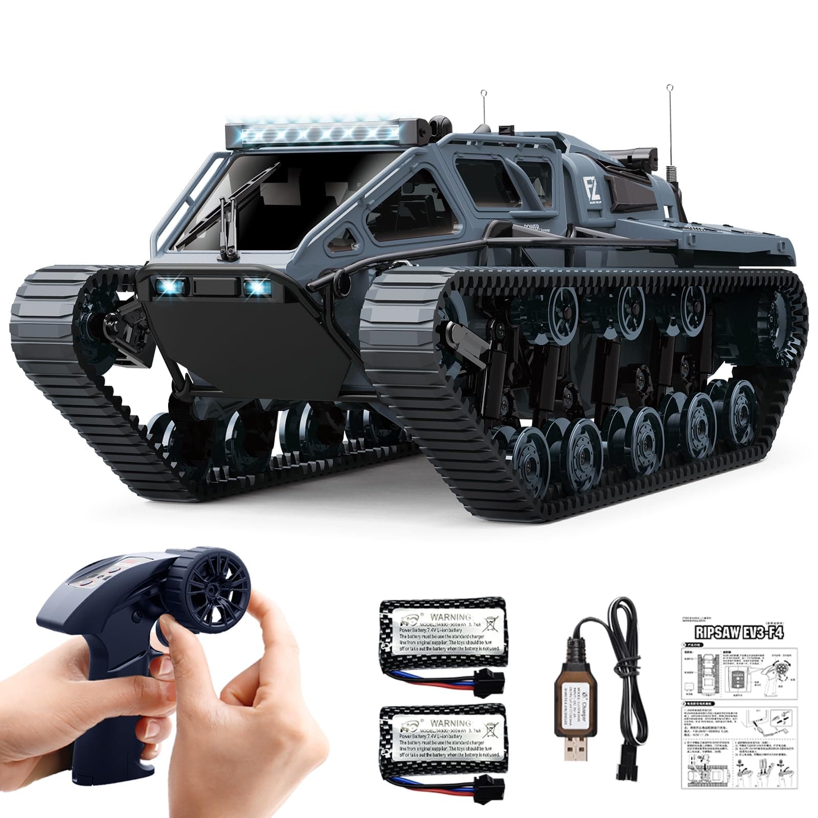 Mostop Remote Control Tank 1/16 Scale Transport Military Vehicle RC Tank Off-Road Crawler for Kids 2.4Ghz Remote Control Crawler Drift Tank with 2 Batteries 360° Rotating Drifting Army Armor Truck