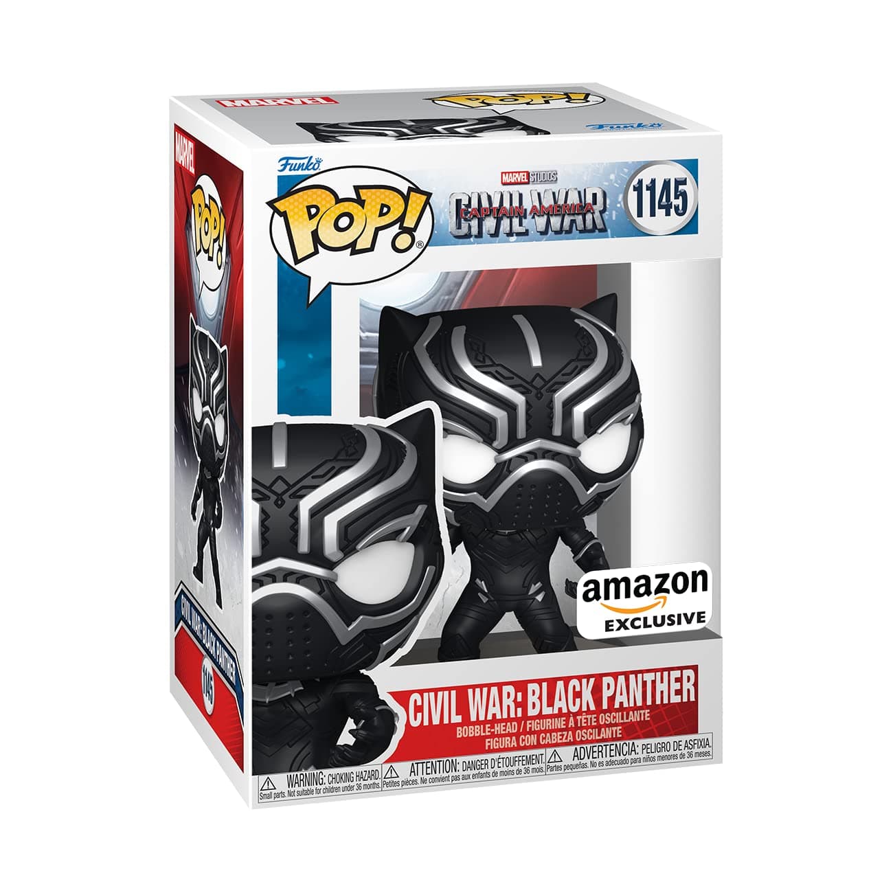 Pop! Marvel: Civil War Build A Scene - Black Panther 3rd - Captain America - Amazon Exclusive - Collectable Vinyl Figure - Gift Idea - Official Merchandise - Toys for Kids & Adults