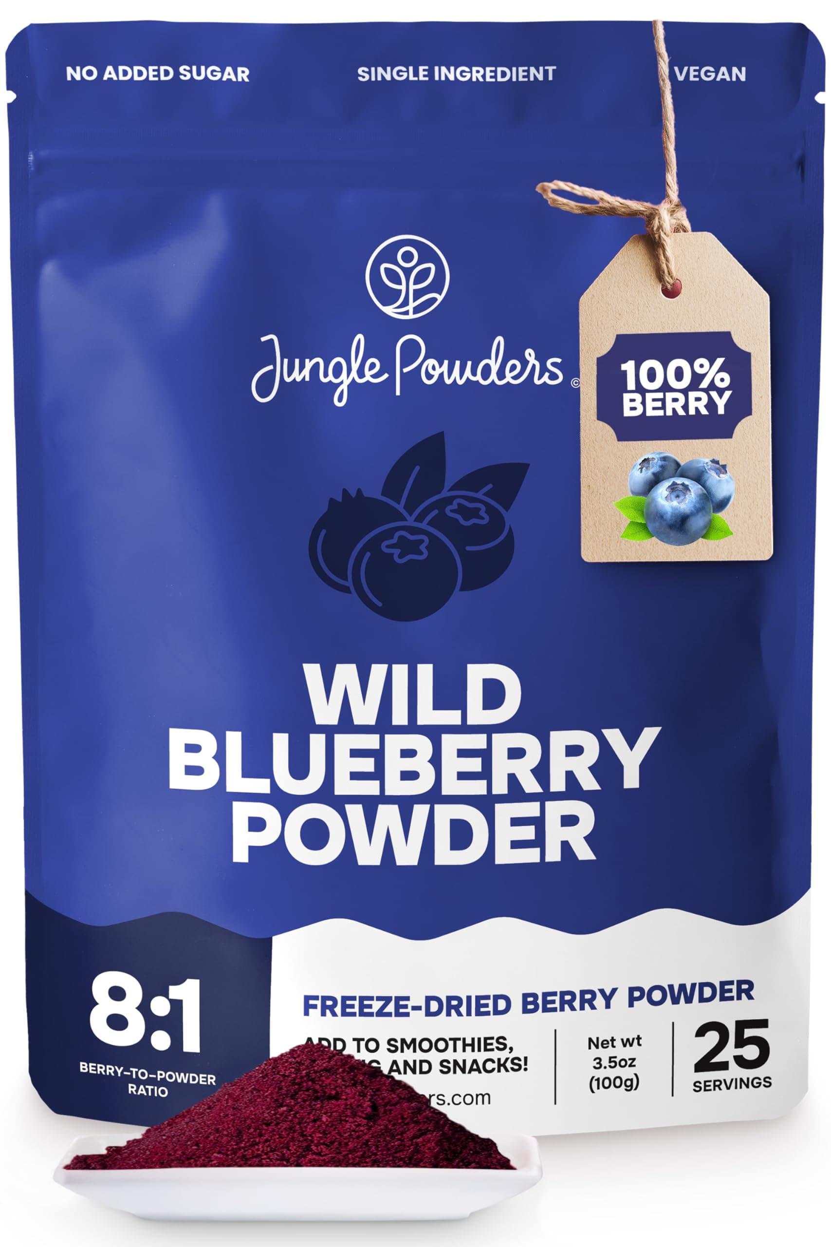 Freeze Dried Wild Blueberry Powder 3.5 Ounce Bag Blueberry Powder For Smoothies Baking Extract Nordic Freeze Dried Blueberries No Sugar Added Additive-Free Bilberry Dehydrated