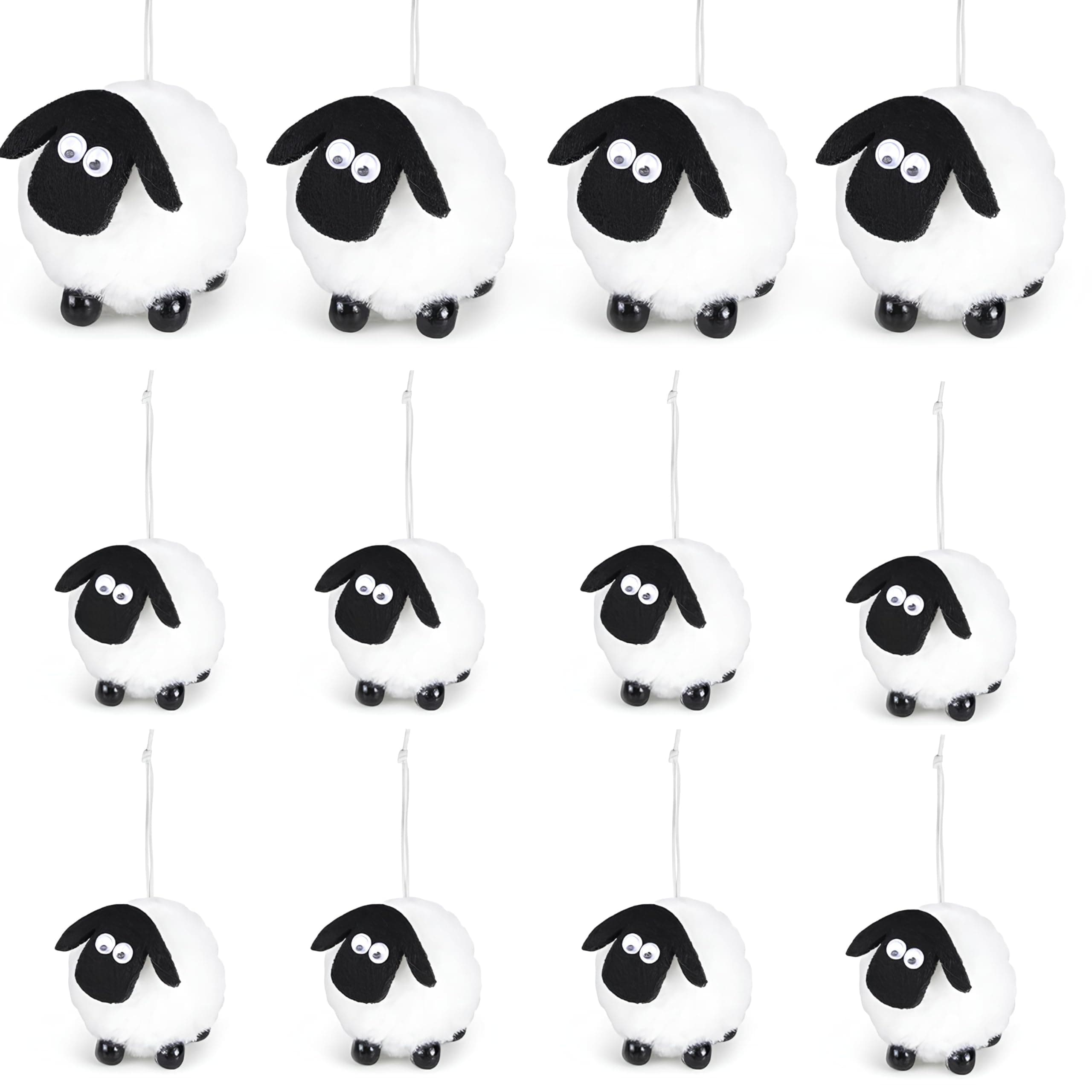 Small Stuffed Sheep Decor,Mini Sheep Party Favors for Birthday Christmas Easter Celebration,Easter Basket Stuffers,Lamb Ornament and Gifts. (12PCS)