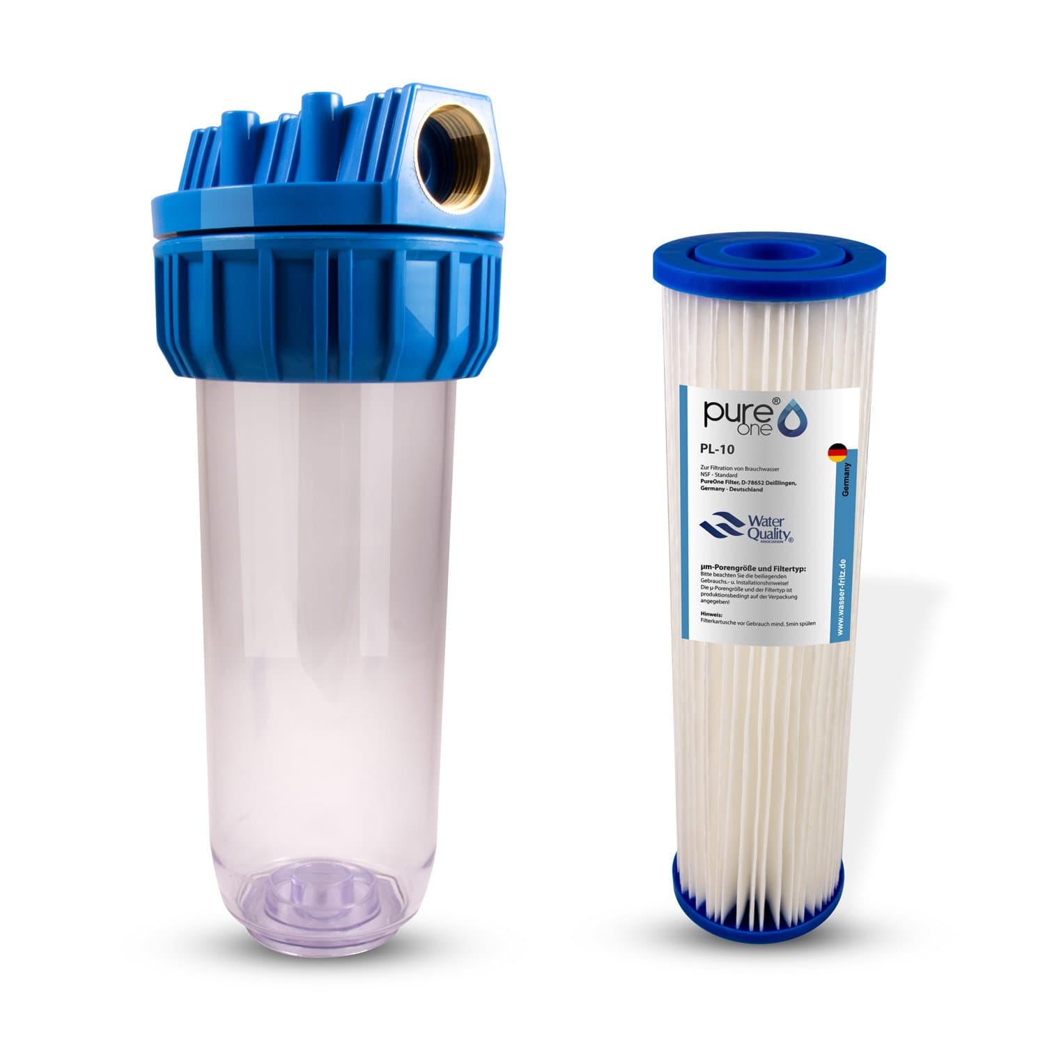 PureOne MS1 Diaphragm Kit Coarse 20µ1 Step Water Filter System.Coarse Sediments.Filter Housing with Membrane Filter Cartridge, Washable.Rainwater, Well Water, Pre-Filter. 10 inches ready for connection
