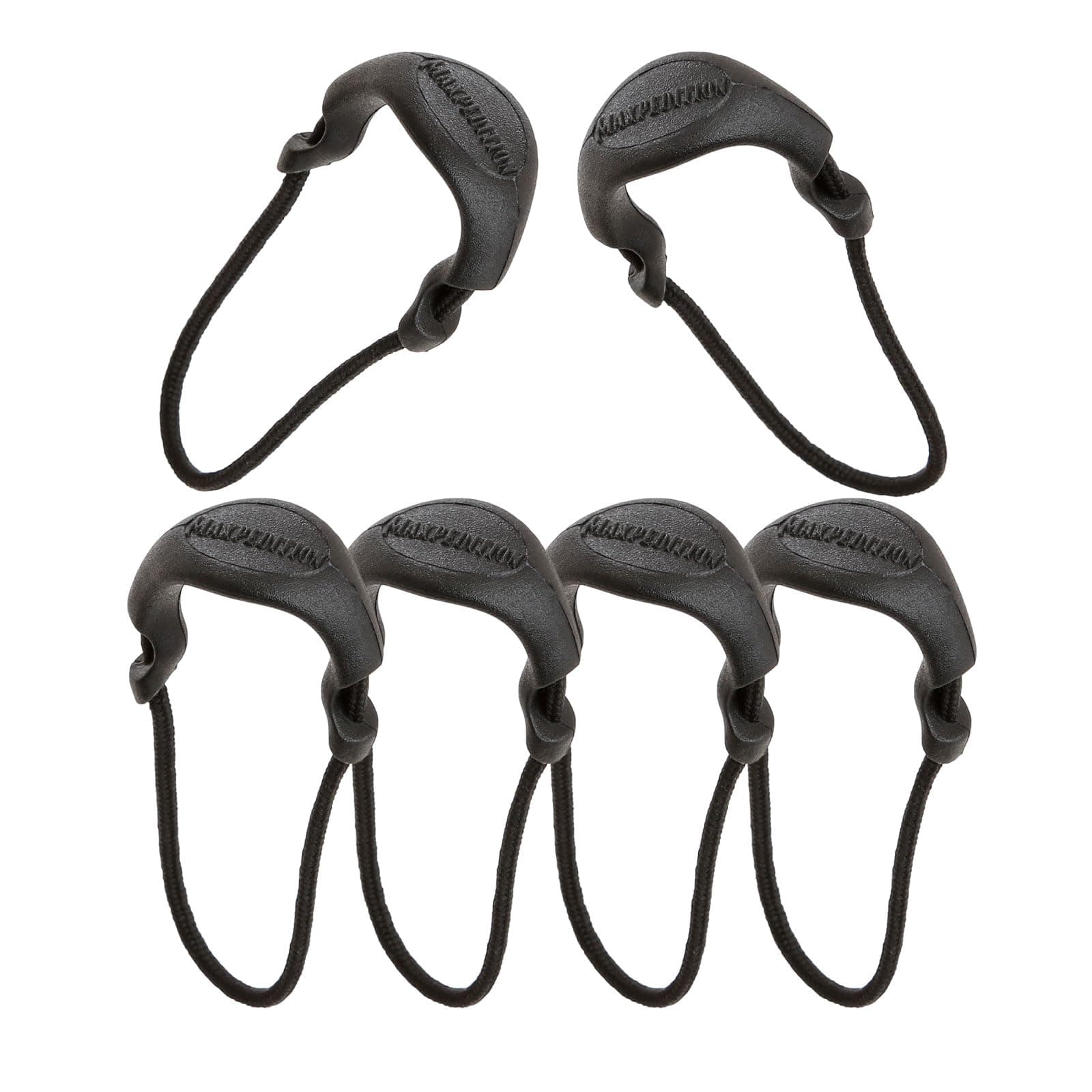 Small Zipper Pulls (6 Pack), Black