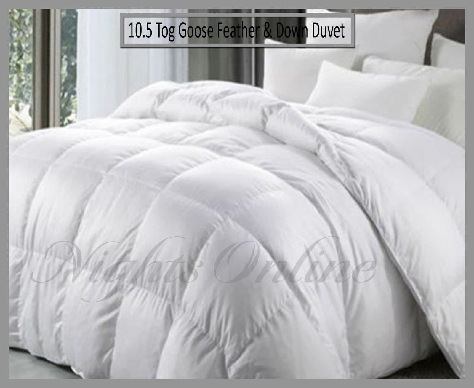 Ethel May New Hotel Quality Goose Feather & Down Duvet, 13.5 Tog Quilt, Soft & Cozy, Lightweight Quilt, All Season Use, Machine Washable By Papa Jones Ltd, (10.5 Tog, Single)