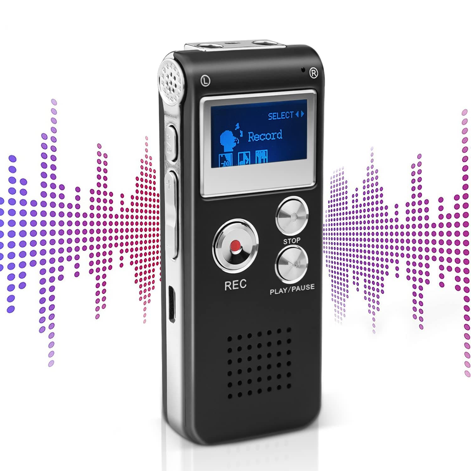 USonline911 Mini Voice Recorder for Lectures Meetings&Class -KINOEE 8GB Digital Activate Audio Tape Recording Device with Double Sensitive Microphone&MP3 Playback