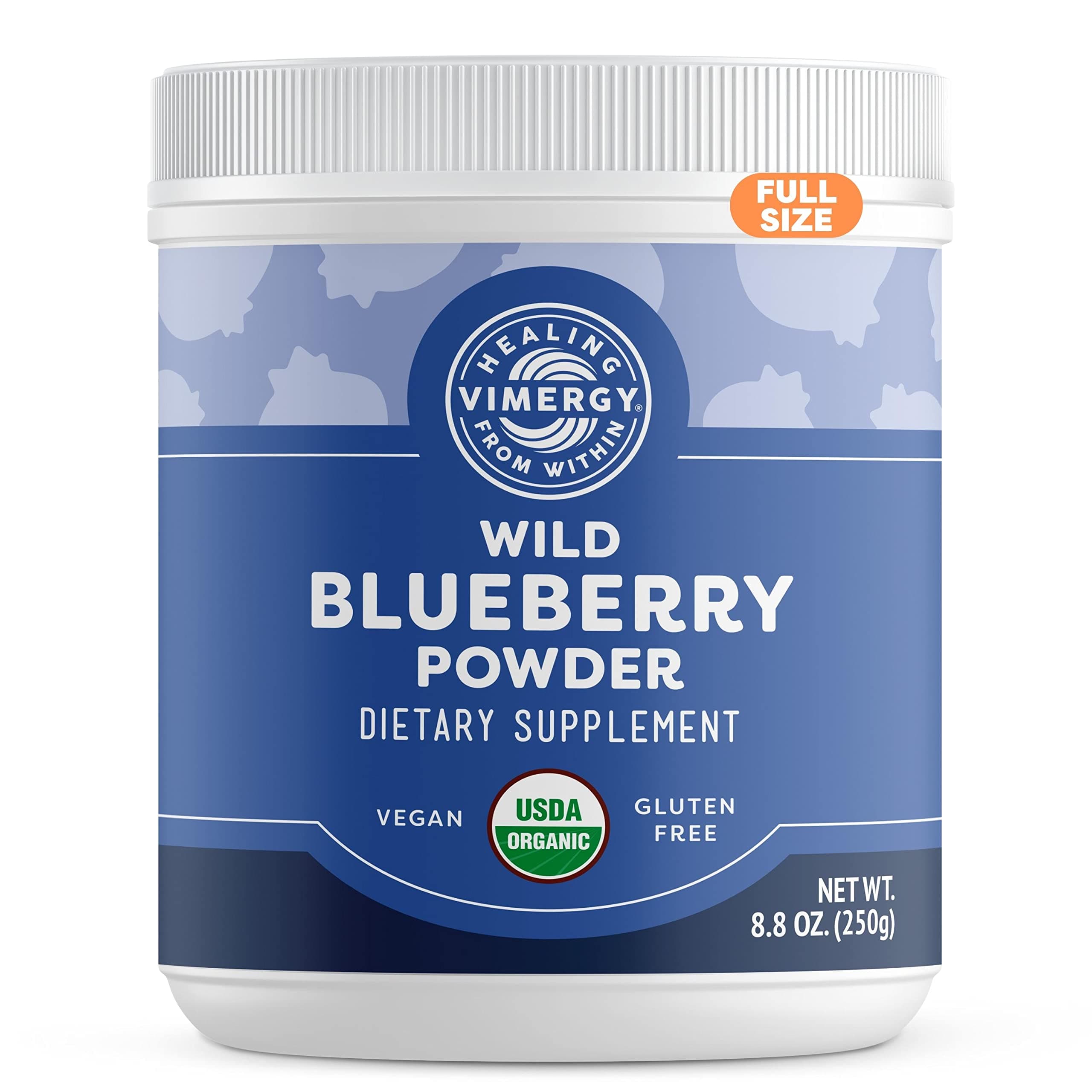 Wild Blueberry Powder –Protects Brain Health* - Supports Cardiovascular Function* – USDA Organic, Vegan & Gluten-Free – 250g