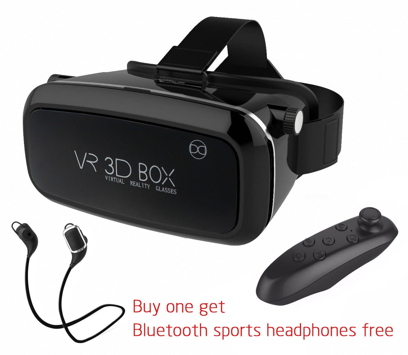 Comtelek 3D VR Virtual Reality Glasses Headset , Private cinema，Suitable for Google, iPhone, Samsung Note, LG, Huawei, HTC, Moto screen smartphone (VR 4.0+Remote Controller)