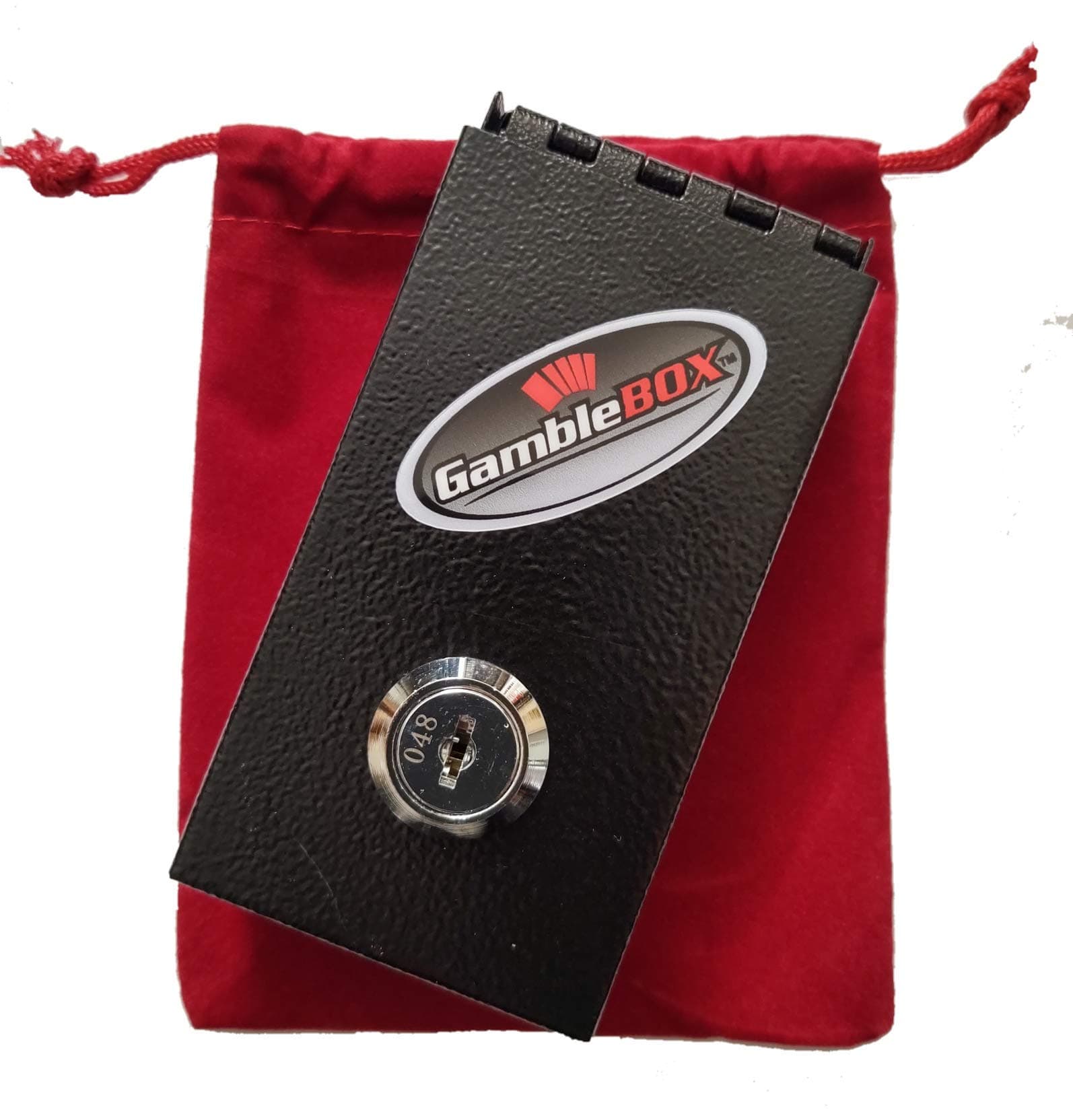 Original USA Gamblebox Gambling Personal Pocket Cash Drop Lock Box Safe Wallet With Red Velvet Carrying Bag