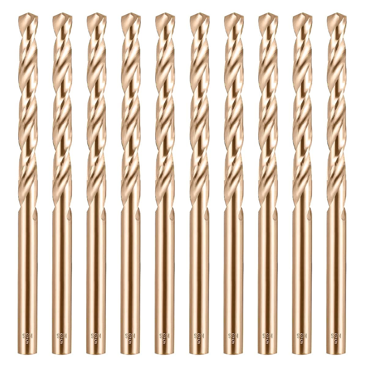 Cobalt Drill Bit Set 5mm - 10pcs, M35 Twist Drill Bits Straight Shank, 5mm High Speed Steel Drill Bits for Drilling in Hard Metal, Stainless Steel, Cast Iron