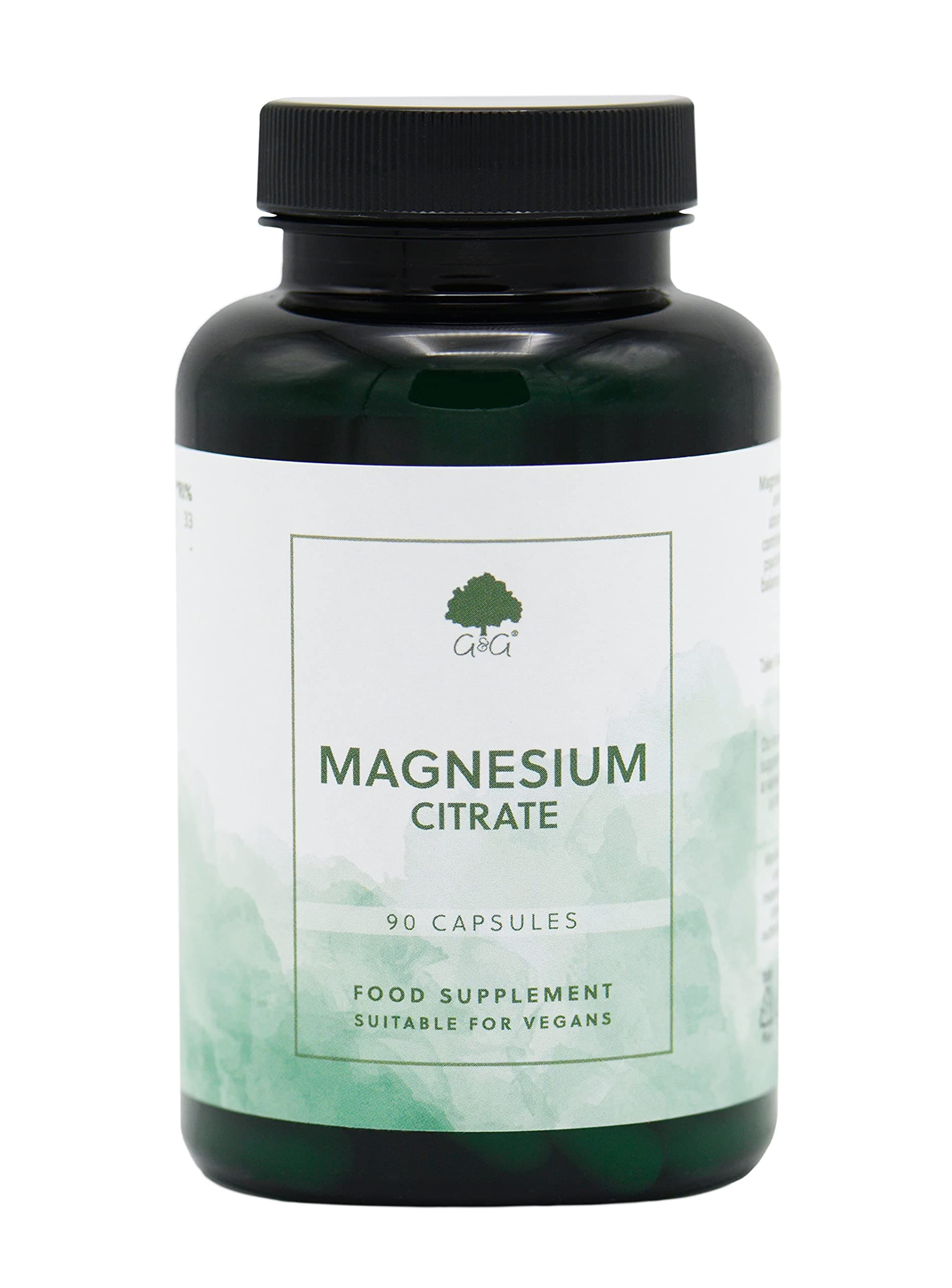 Magnesium Citrate | 125mg Elemental Magnesium per Capsule | 90 Vegan Capsules | G&G Vitamins