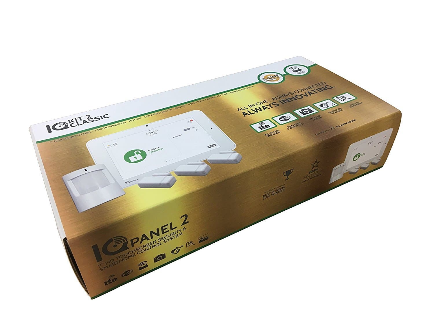 QOLSYS IQ Classic KIT 2 with VERIZON Communicator PANEL2 7" HD Touchscreen Security & SMARTHOME ENCRYPTED Control System W/IQ Motion-S and (3) IQ Mini-S Door/Window SENSORS