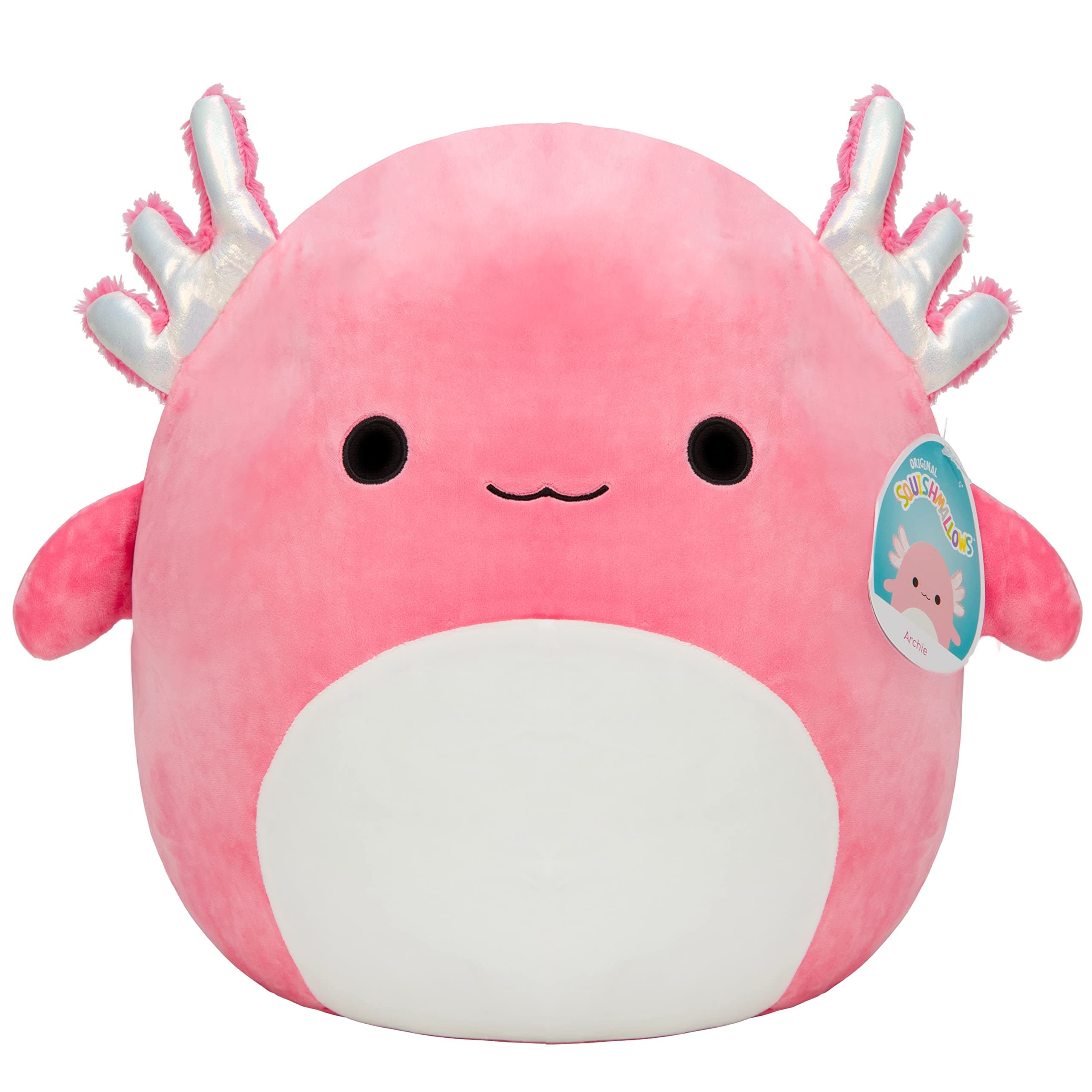 Squishmallow Large 16" Archie The Axolotl - Official Kellytoy Plush - Soft and Squishy Pink Axolotl Stuffed Animal Toy for Kids