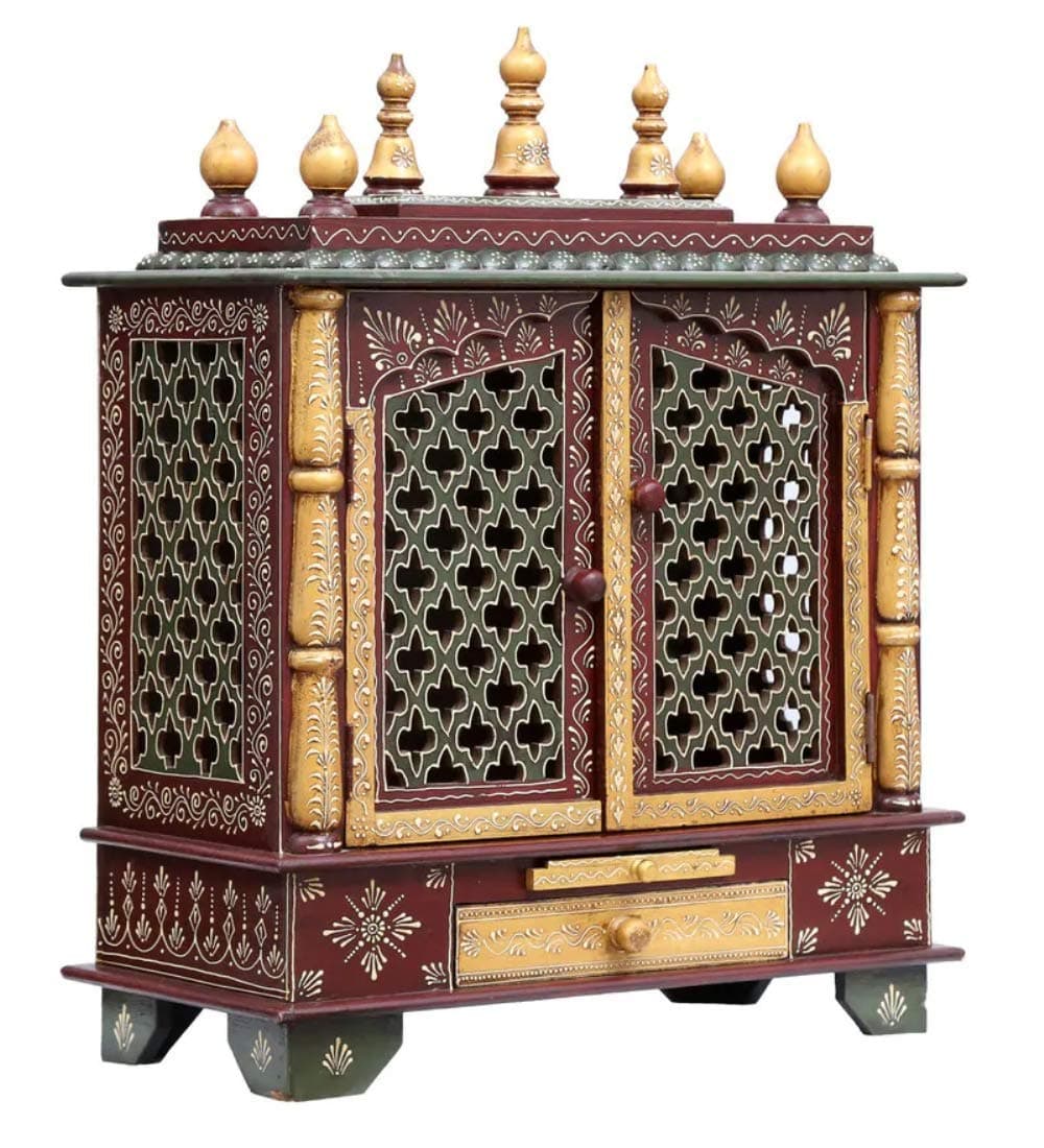 Kamdhenu Art and Craft Wooden Temple for Home - Pooja Mandir/Mandap (BJ18)