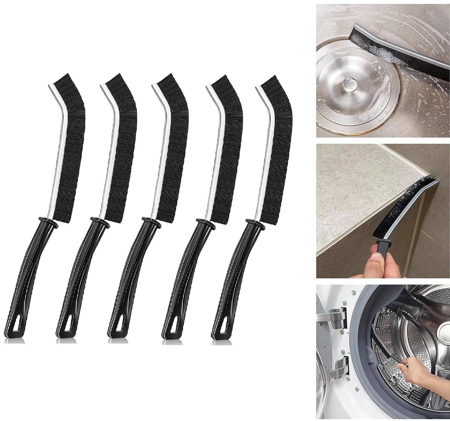 VazzLox Mini Gap Cleaning Brush (Pack of 5) Hard Bristle Gap Brush for Cleaning Multipurpose Crevice Cleaning Brushes Dead Corner Cleaning Brush Used for Home Toilet Bathroom Kitchen Tiles Window Slot