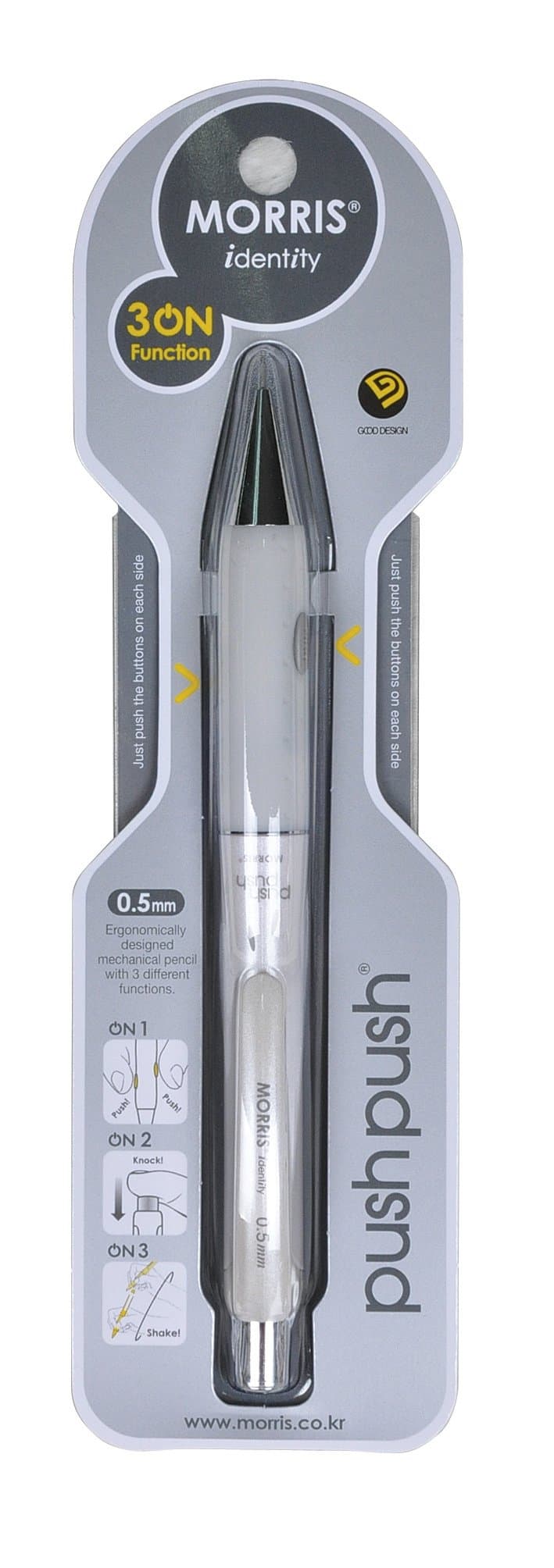Morris Pen Corporation Push-push Mechanical Pencil 0.5mm, White Barrel, Dozen (MSP-201-W)