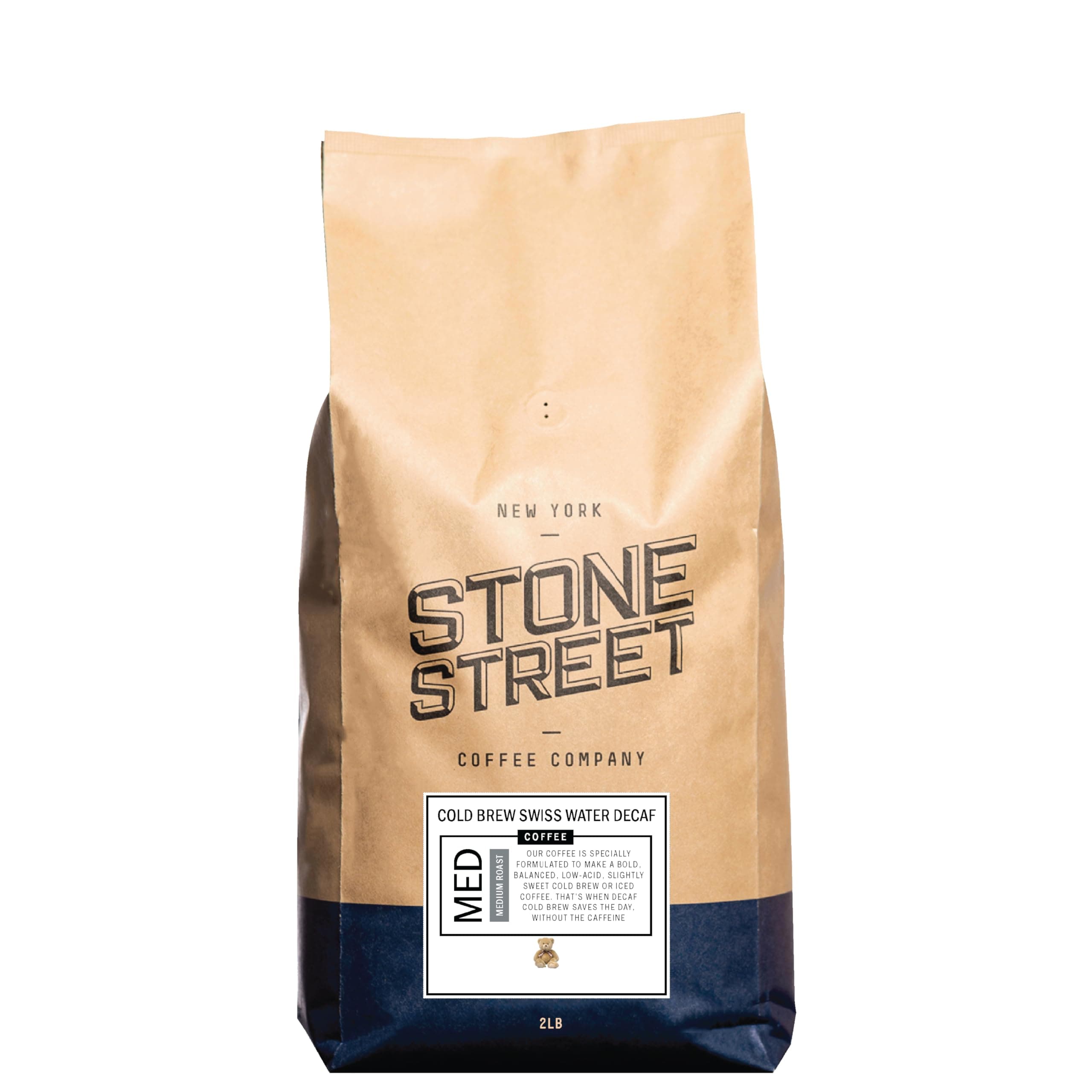 Stone Street Decaf Coffee Beans, Swiss Water Process Naturally Decaffeinated Coffee, Medium Roast, Whole Bean, 2 LB