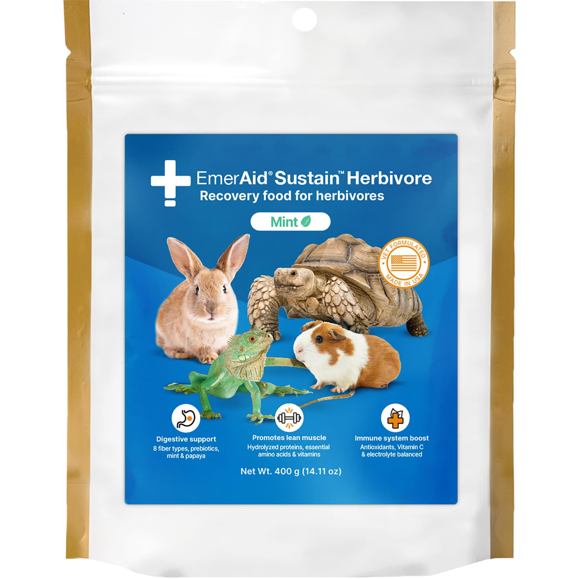 EMERAID Sustain HDN Life Saving Nutrition for Herbivores, Made with Non-GMO and Human Grade Ingredients, 400g Bag