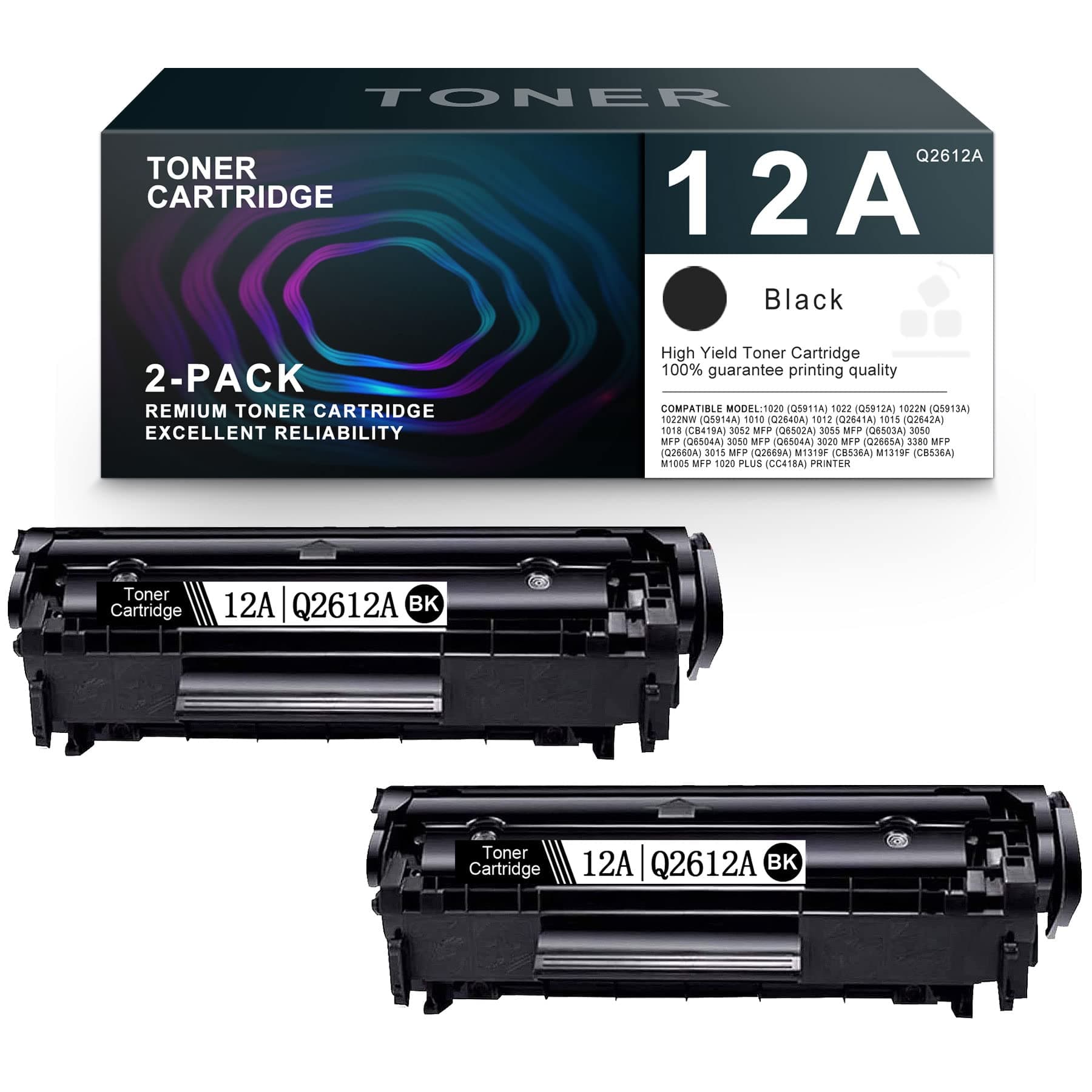 Compatible 12AQ2612A Toner Cartridge Replacement for HP 1020 Q5911A 14.06 x 4.13 x 5.28 LT 12AQ2612A 2PK LT 12AQ2612A 2PK