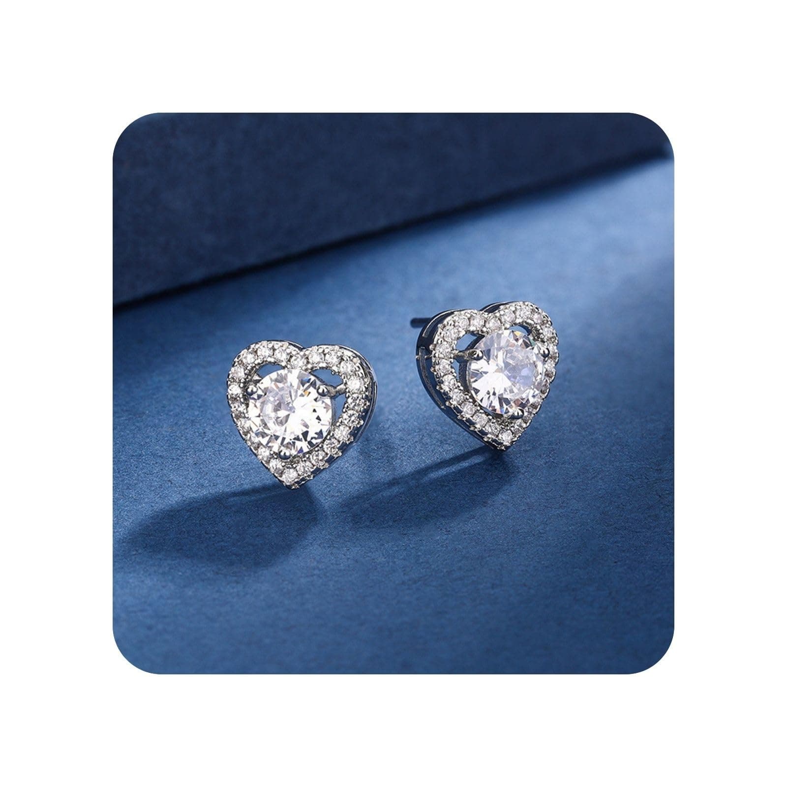 925 Sterling Silver Diamond Stud Earrings for Women