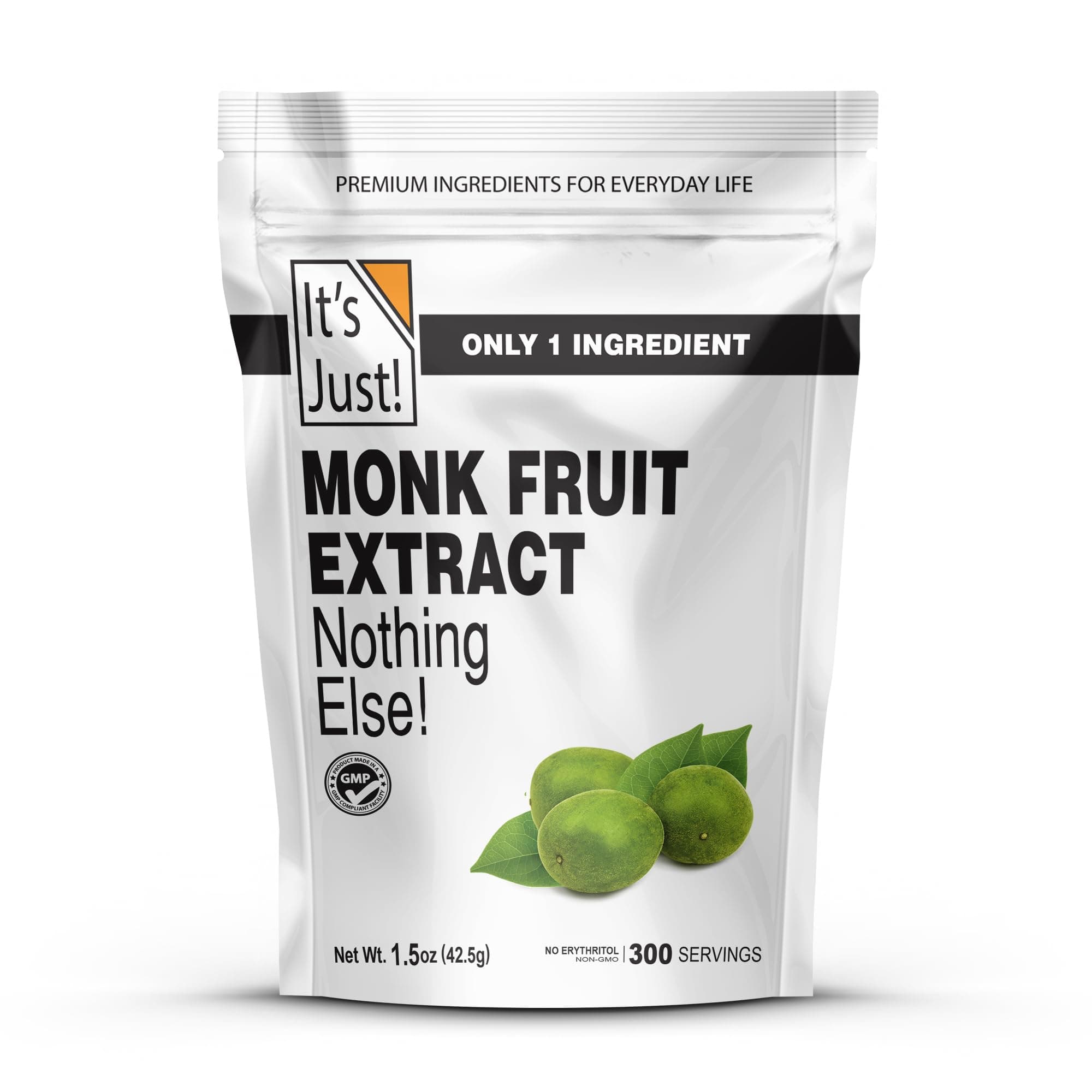 100% Monkfruit Extract Powder, Keto Friendly Sweetener, Monk Fruit, Sugar-Free, Non-GMO, Non-Glycemic (25% Mogroside V, 1.5oz / 42g)
