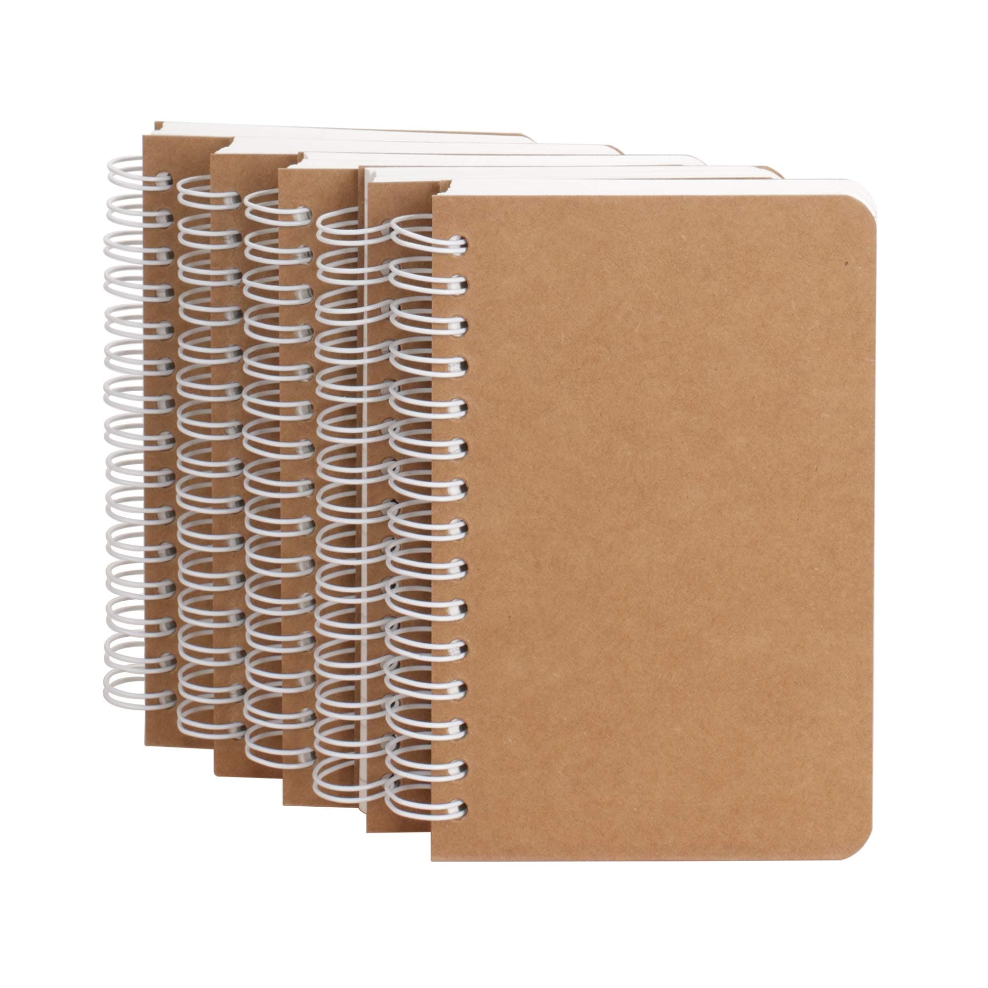 TWONE Spiral Notebook, 5 Pack Small Pocket Size Notebooks for Writing Drawing Note Taking, 3.5”x5.5”, 180 Ruled Pages, 90 Sheets