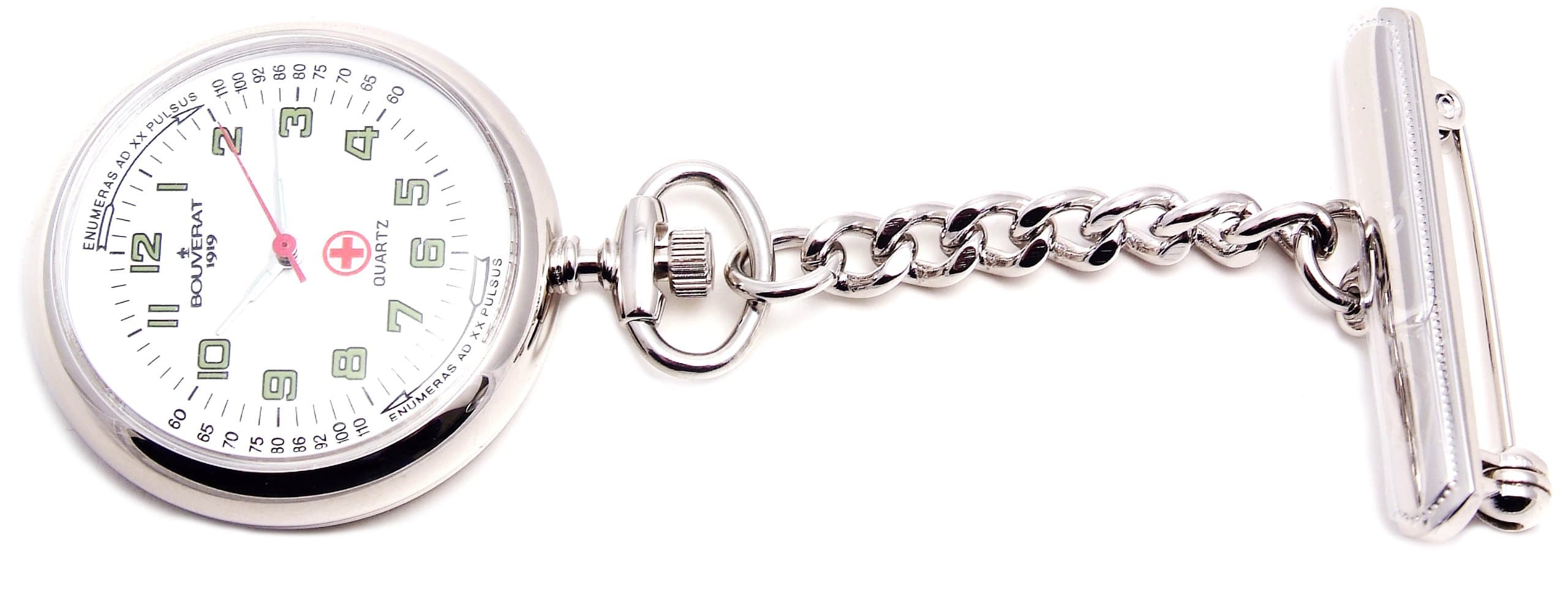 Bouverat Men's quartz Pocket Watch with White Dial analogue Display BV831201