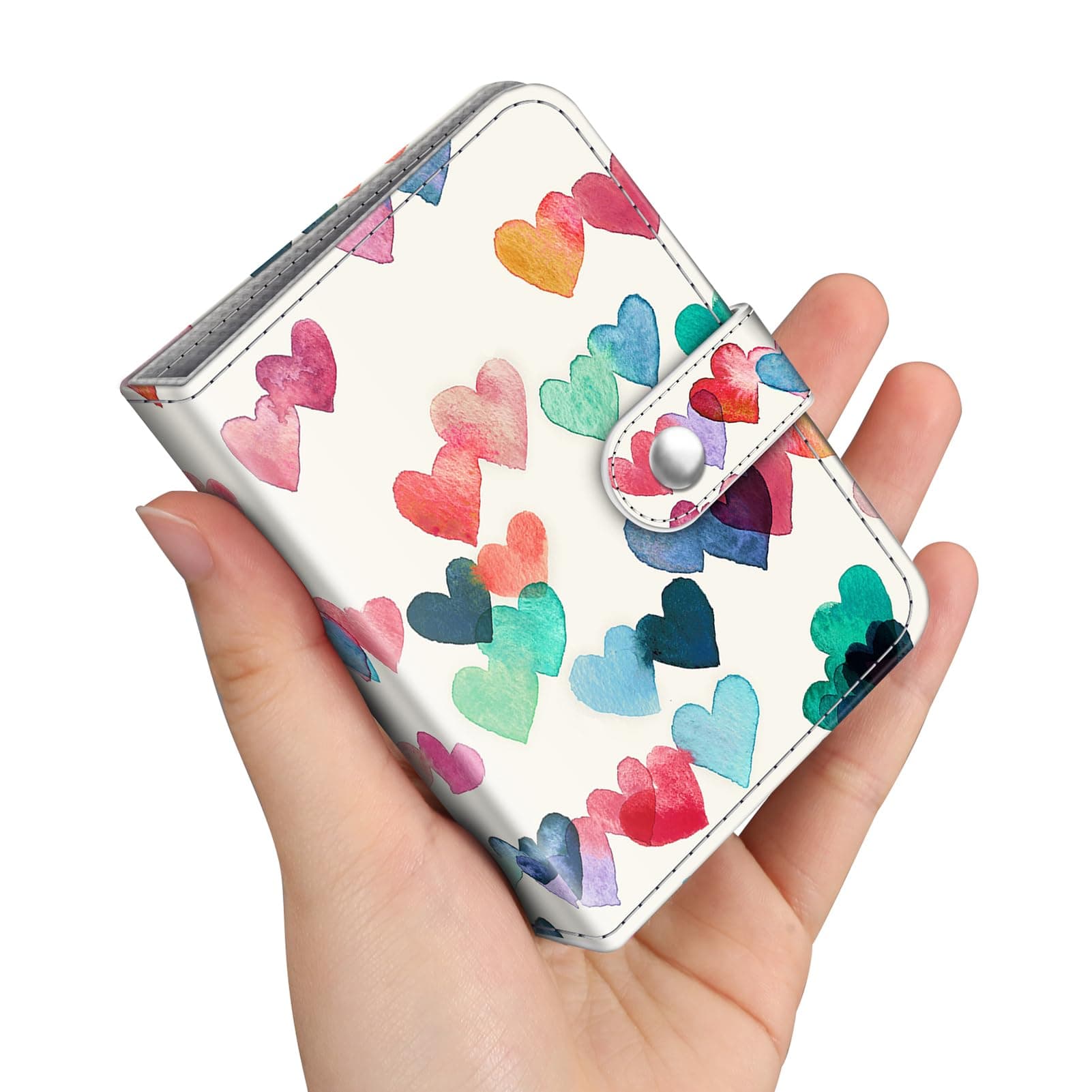 FINTIE Mini Photos Album Book for 2x3 Inch Films - 52 Pockets Small Albums for Fujifilm Instax Mini Instant Camera/Polaroid Hi-Print Pictures, Kpop Photocard Holder Binder, Raining Hearts