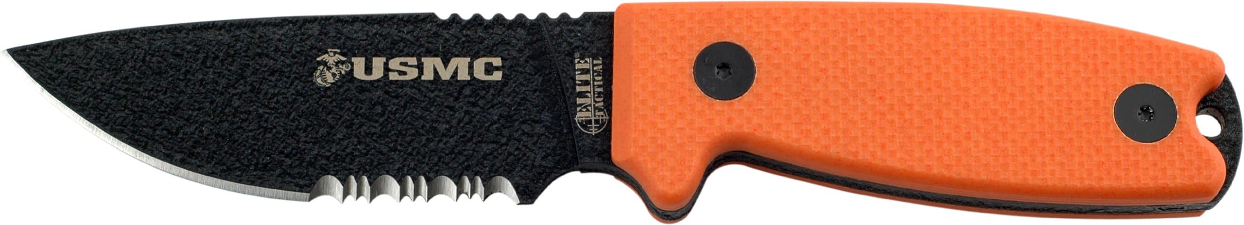 MTECH USA USMC M-1022OR Fixed Blade Knife, 8-Inch, Orange