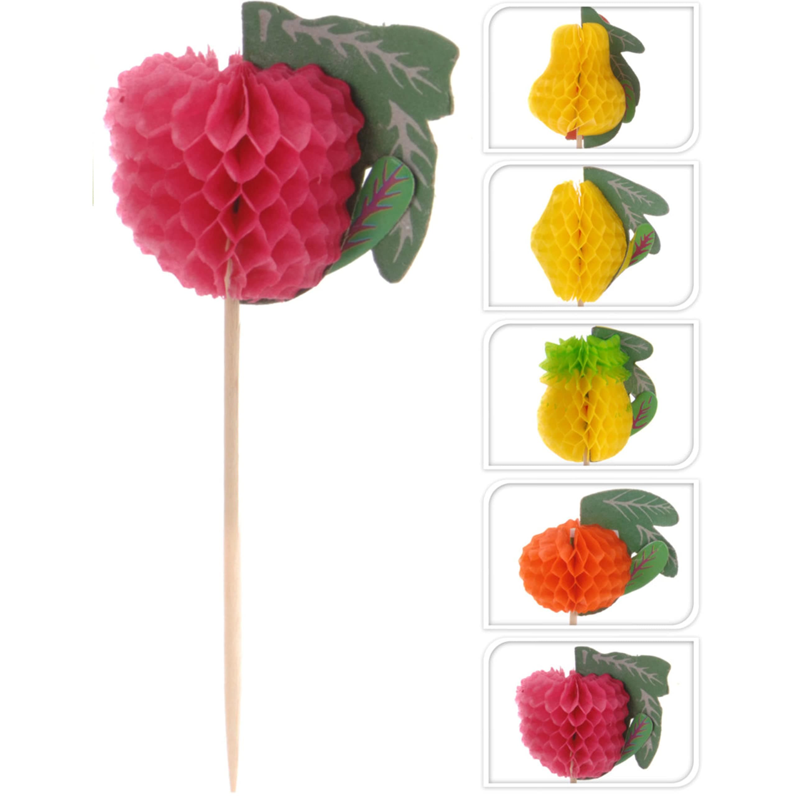 Paper Fruit Cocktail Picks Drinks Snack Skewers Party Sticks Decorations Canapes 48 Pack
