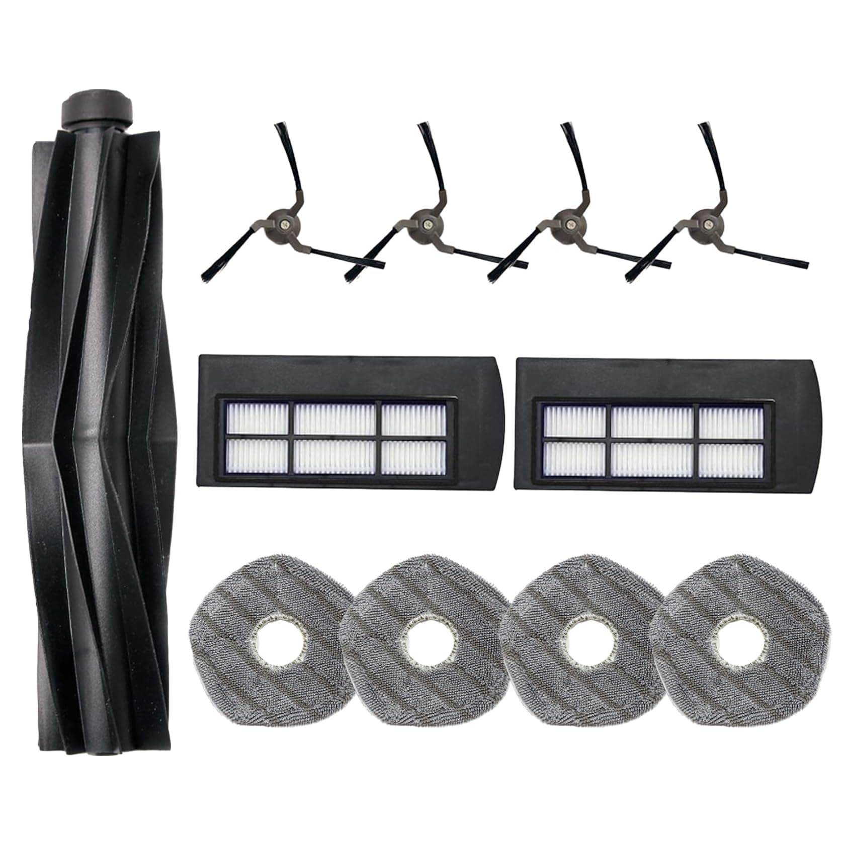 X9 Pro Accessories Kit For Eufy X9 Pro Robot Vacuum Replacement Parts Included 1 Main Brush 4 Side Brushes 2 Washable Filter 4 Mop Pads, 11pack