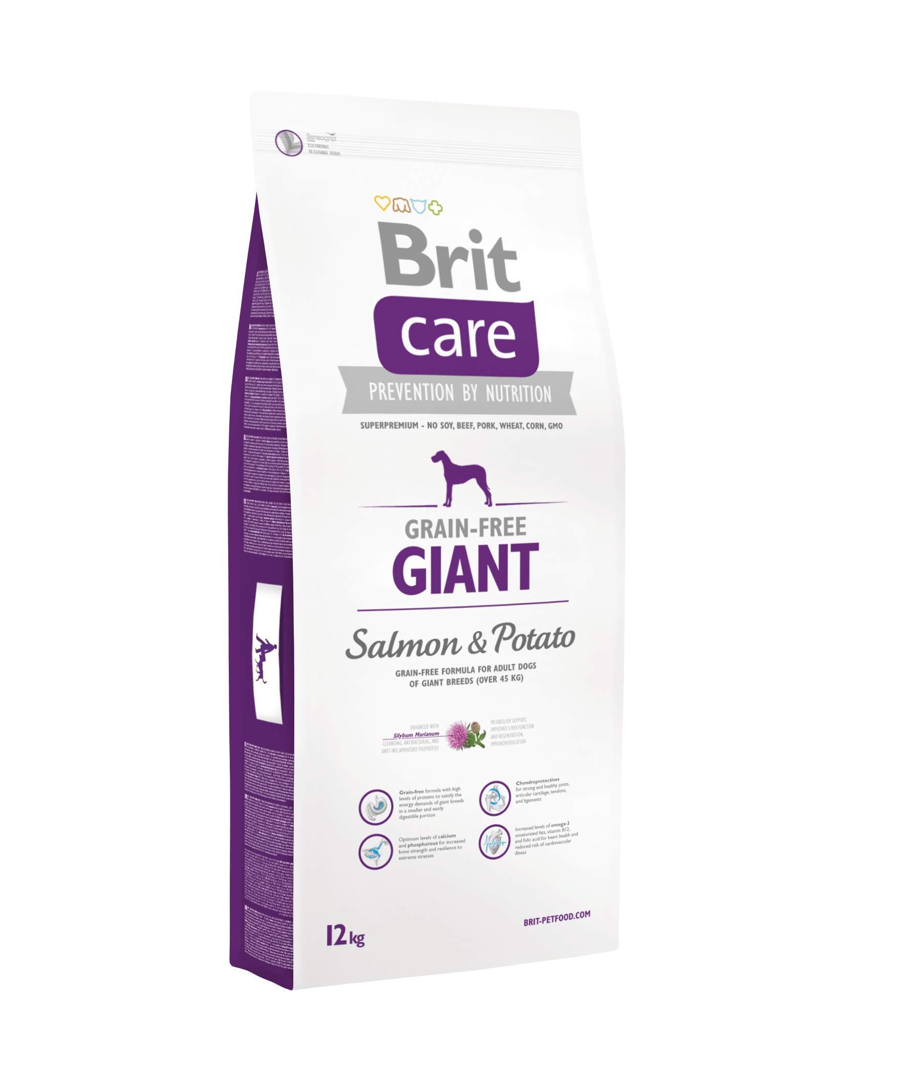 Brit Care Grain-Free Giant Dog Food, Salmon and Potato, 12 kg