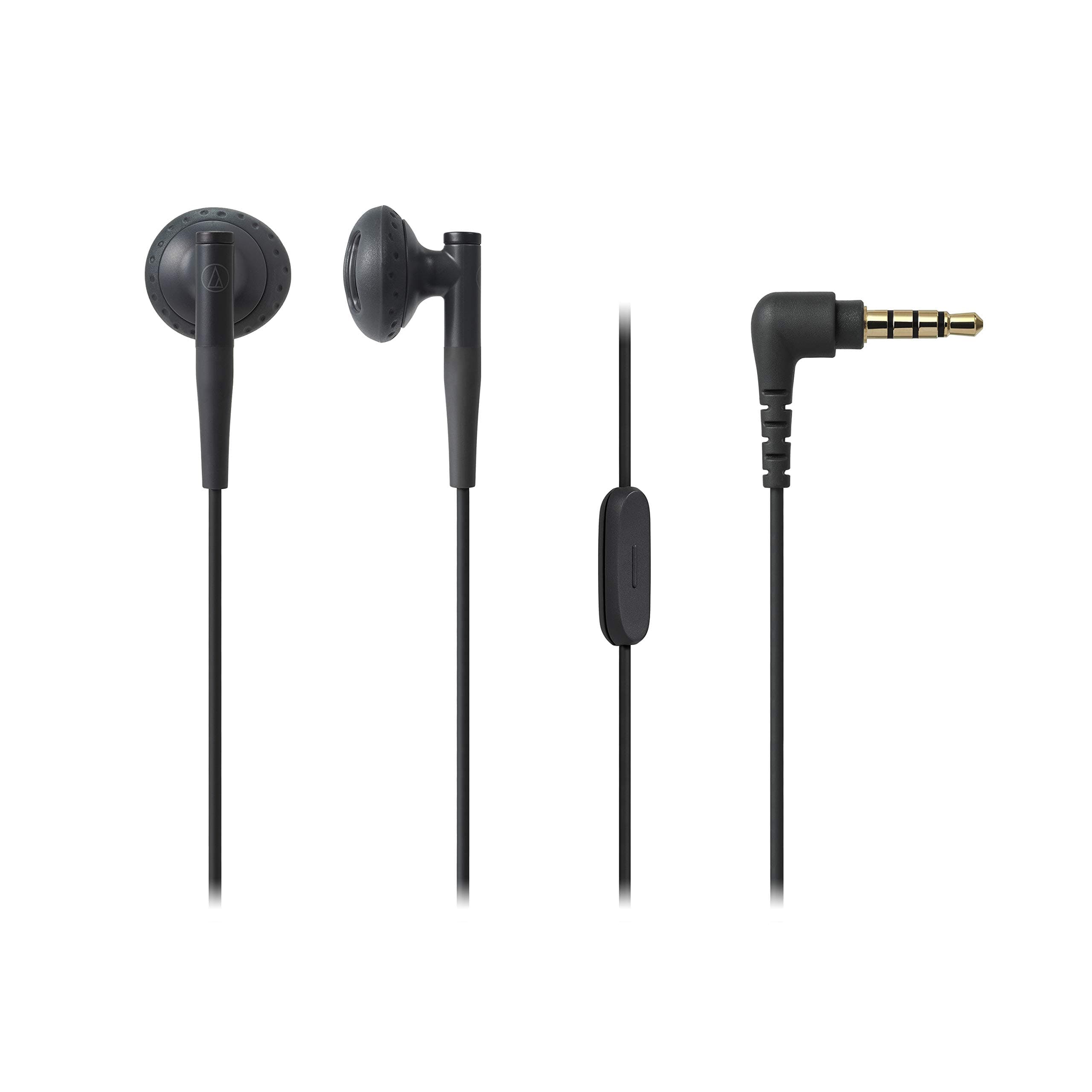 Audio-Technica ATH-C200iS In-Ear Headphones with In-Line Mic & Control, Black