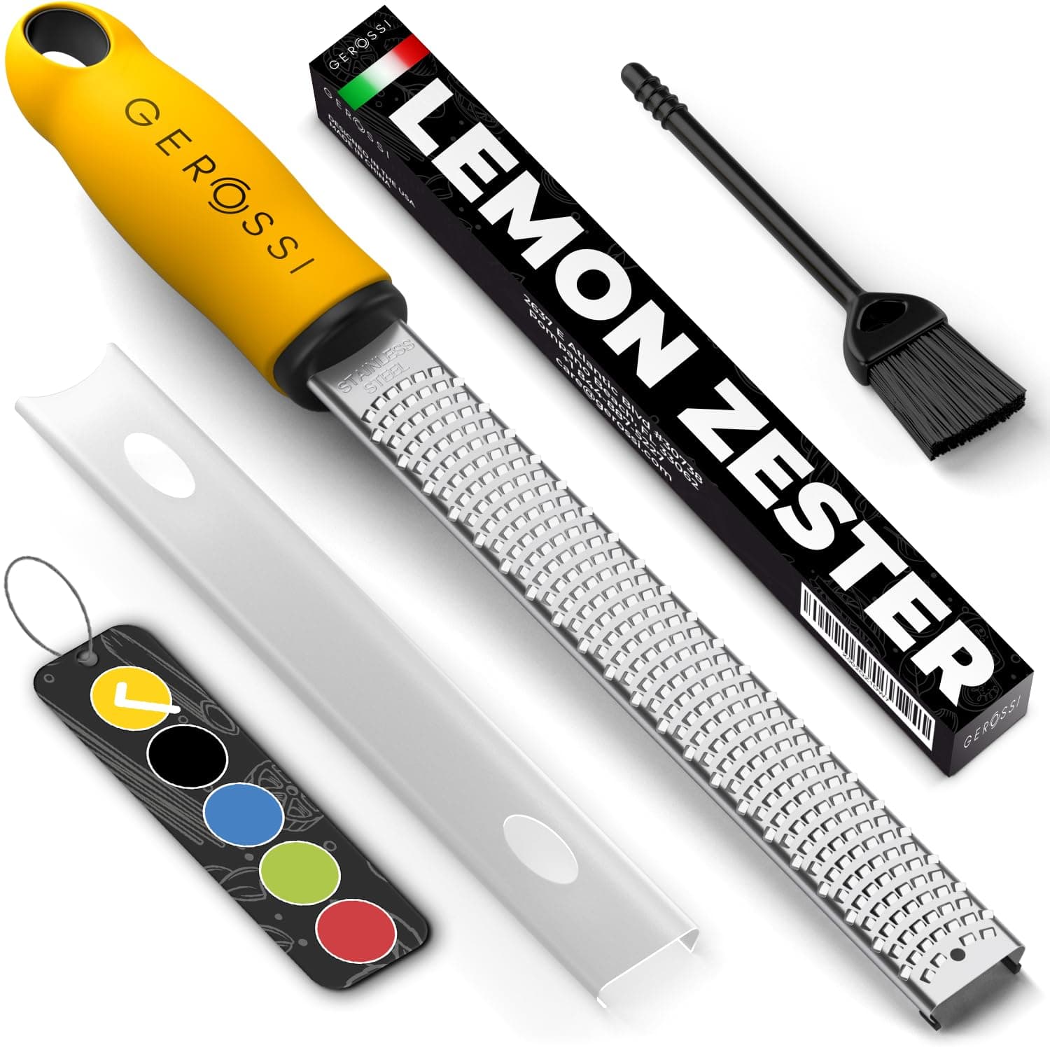 Stainless Steel Cheese and Citrus Zester Grater w/Extra Sharp Blade - Perfect for Lemons, Parmesan, Garlic, Chocolate - Spice Up any Kitchen Dish in Seconds with Your Premium Hand Held Shredder