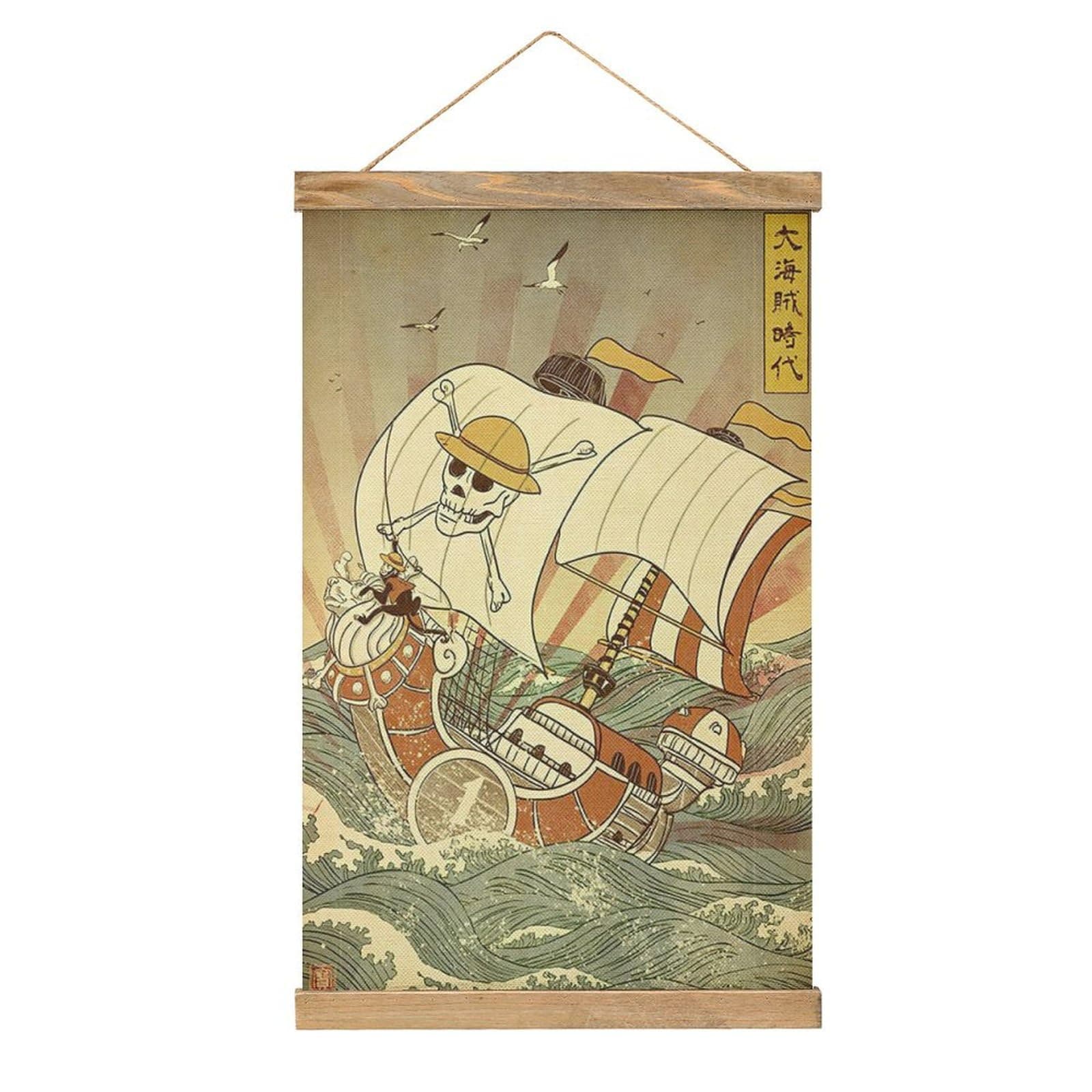 Generic Anime Posters Wall Hanging Scroll Wooden Frame Poster Canvas Wall Art For Bedroom Decor 13x20in, style