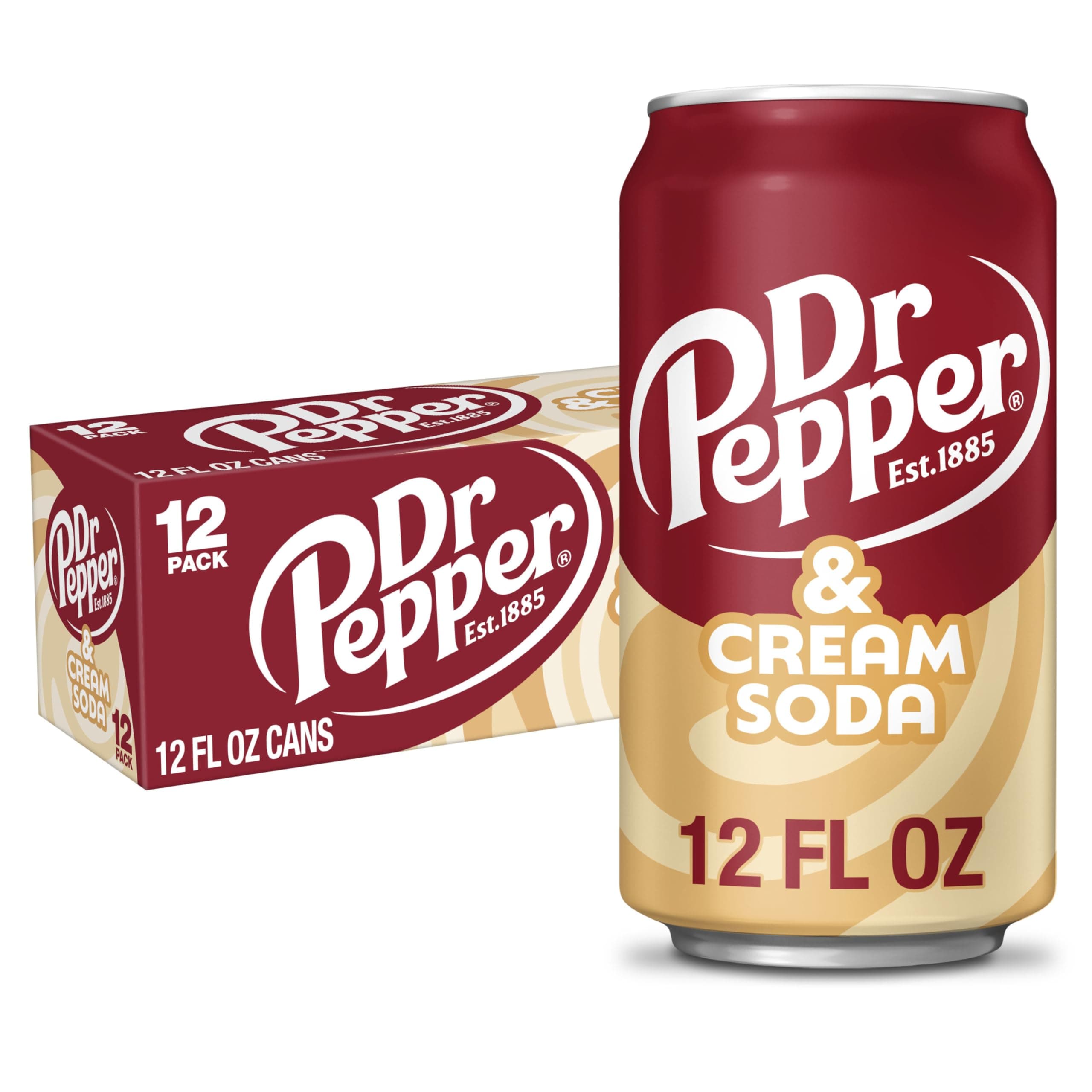 Dr Pepper Drink Can 355ml Pack, Cream Soda, 4260 millilitre, (Pack of 12)