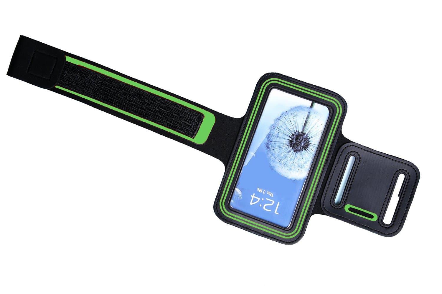 adsen(TM)Cell Phone Armbands Cases for Samsung S3 S4 S5 M7 Fits for 4.5-5.3 Inch with Key Holder Slot(Green)