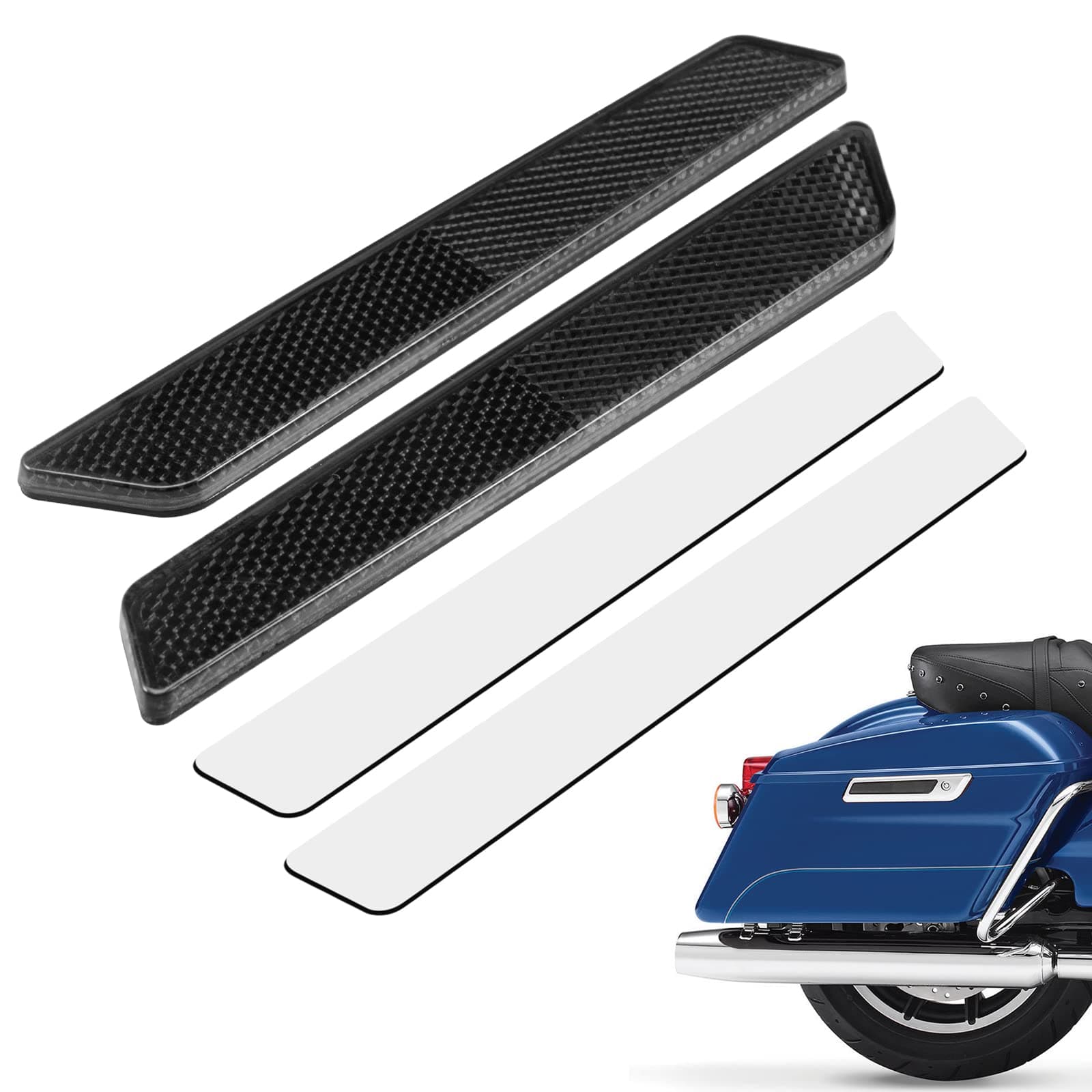 Black Reflectors Hard Saddle Bag Latch Cover Reflectors Compatible for Harley Touring Street Glide Electra Glide Road Glide Road King 2014-2024