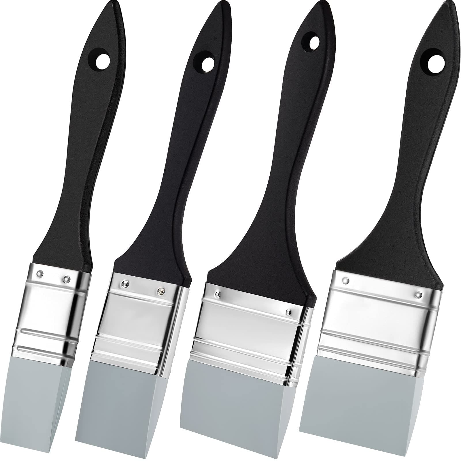 4 Pieces Silicone Paint Brush Set Color Shapers Silicone Brushes for Resin Painting Flat Paintbrush Acrylic and Water Based Tool(1/1.5/2/ 2.5 in Wide)