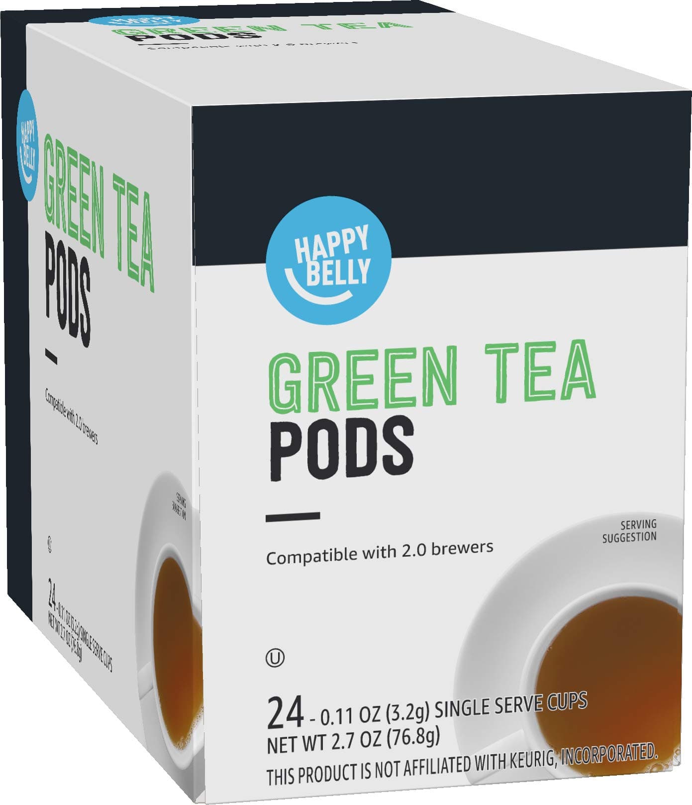 Tea Pods Compatible with 2.0 K-Cup Brewers, Green Tea, 24 Count (Previously Solimo)