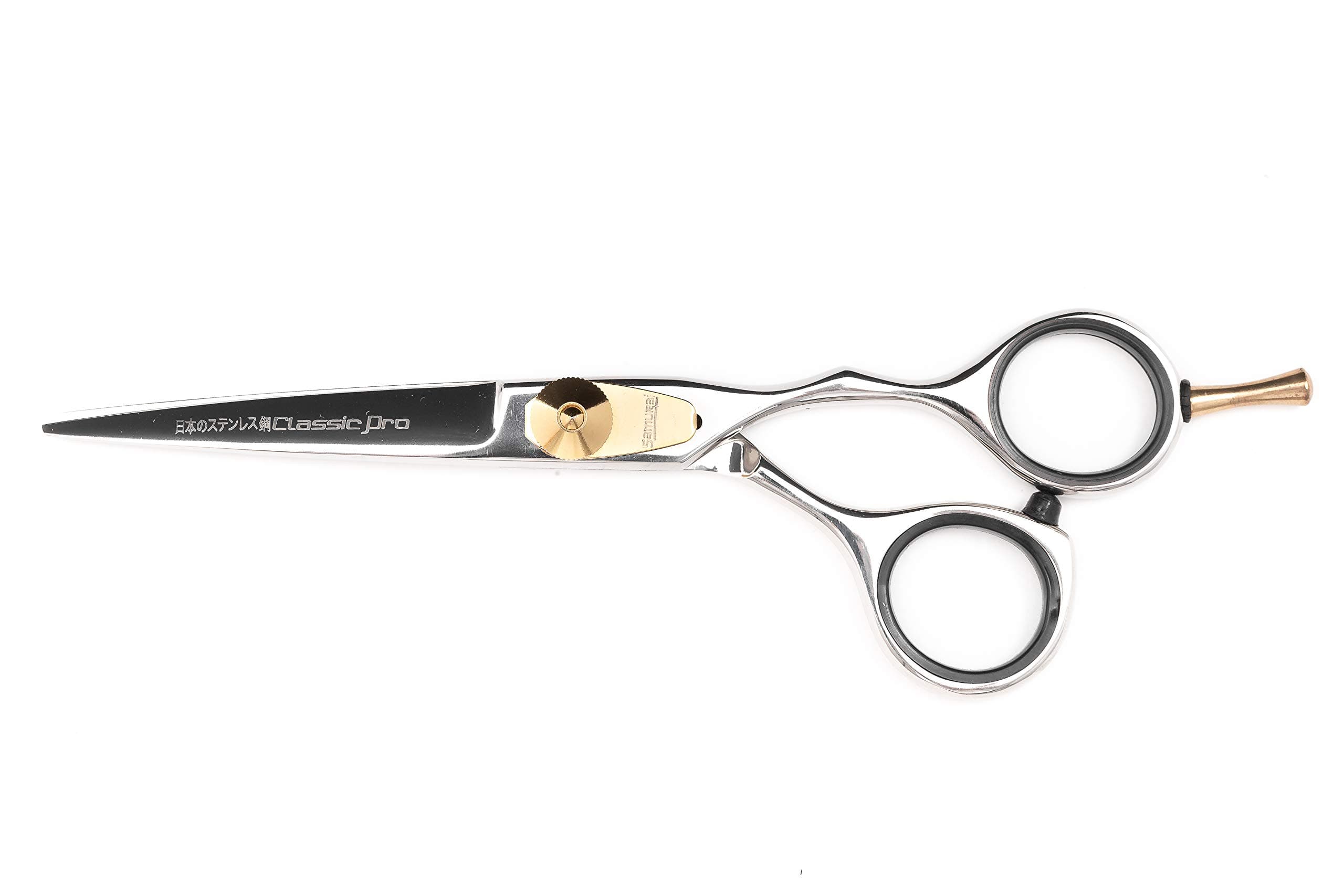Samurai Classic Pro 5.5' Semi Offset Japanese 440c Stainless steel Scissors Convex edge blades for wet and dry cutting