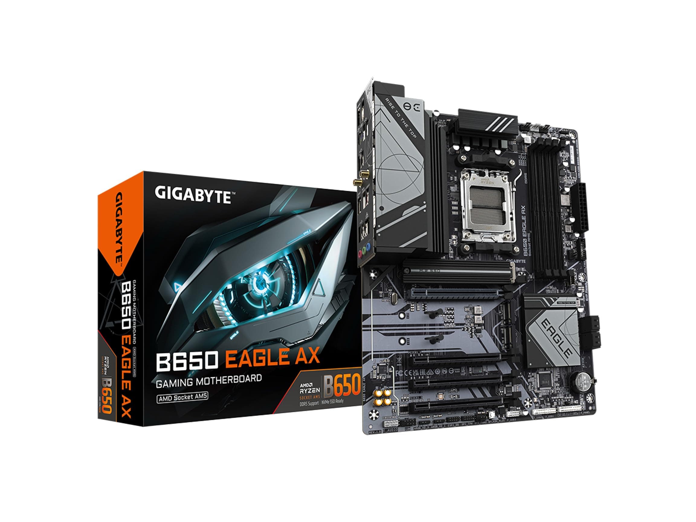 GIGABYTE B650 Eagle AX AM5 LGA 1718 AMD B650 ATX, DDR5 Triple M.2, PCIe 5.0, USB 3.2 Gen2x2 Type-C, AMD Wi-Fi 6E, Realtek GbE LAN