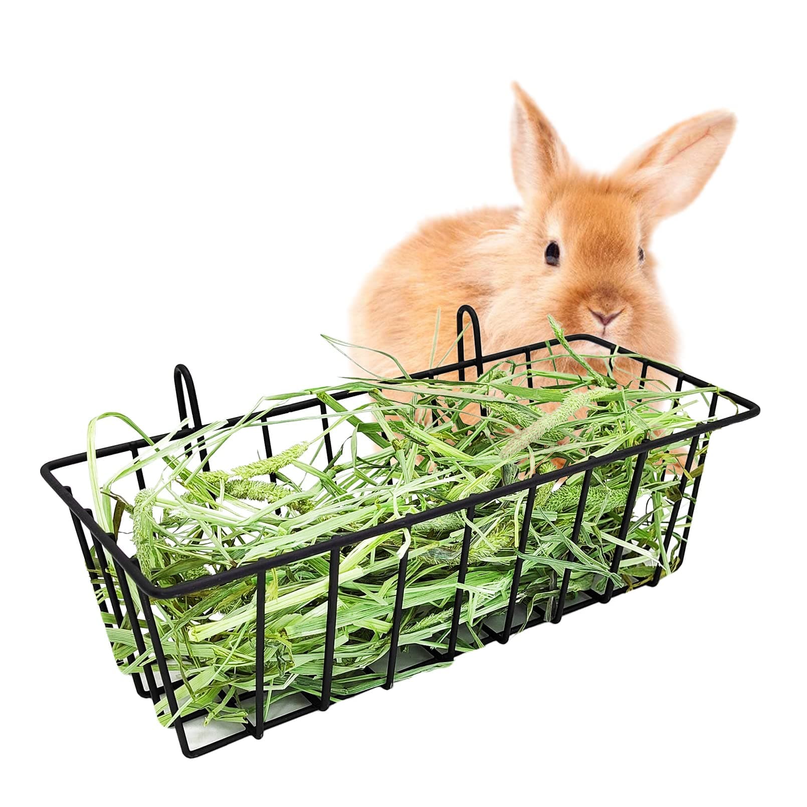 BNOSDM Rabbit Hay Feeder for Cage Metal Rabbit Hay Rack Less Waste and Mess Hanging Guinea Pig Hay Holder Manger for Bunny Chinchilla Ferret Small Animals