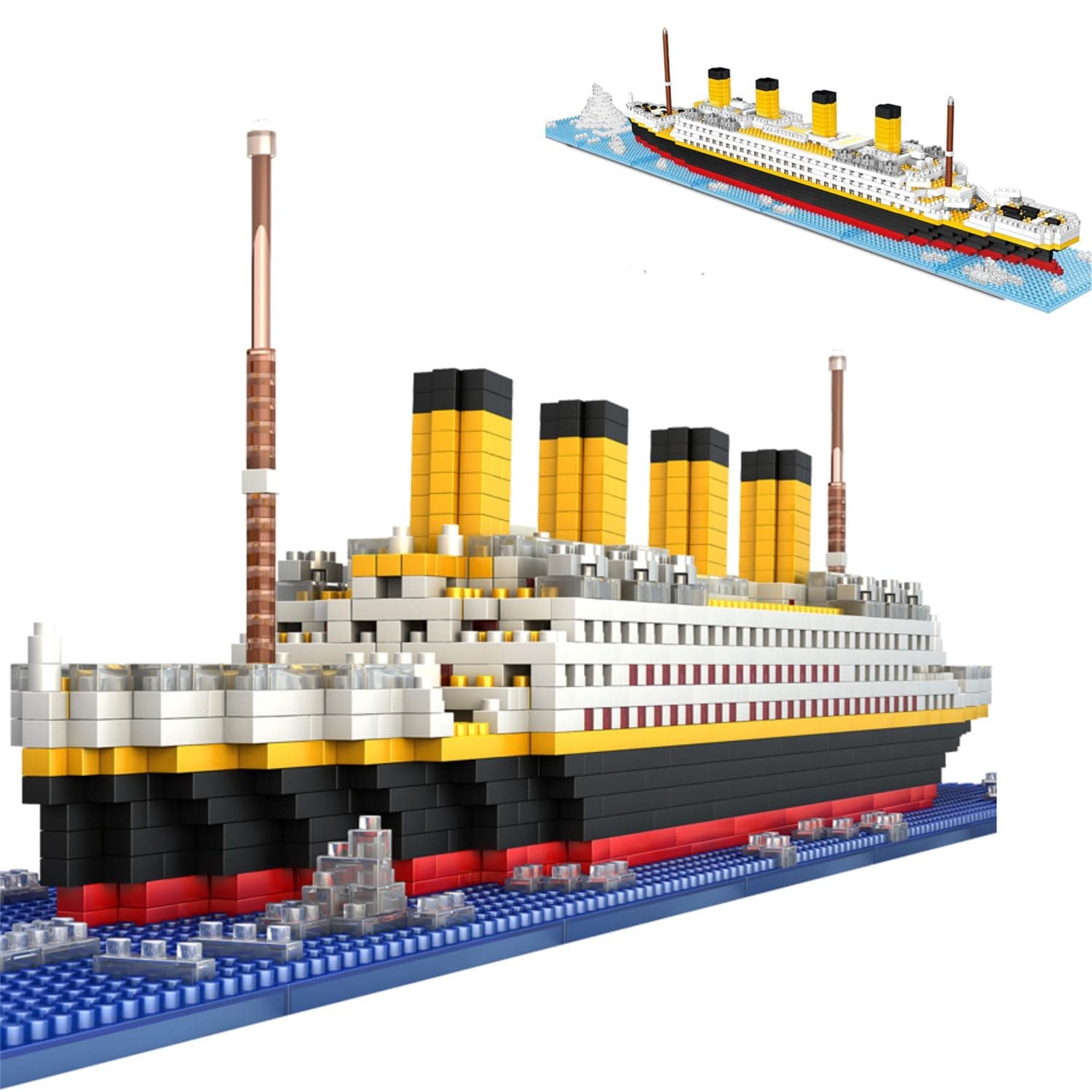 Titanic Micro Mini Building Blocks Set, 1860pcs 3D Titanic Model Building Set Blocks, DIY Bricks Toys Gift for Adults and Kids (1860 pcs)