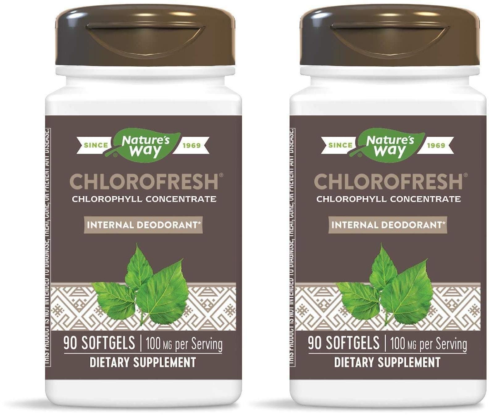 Nature's Way Chlorofresh Chlorophyll Concentrate (Pack of 2) with Soybean and Beeswax, 90 Softgels Each
